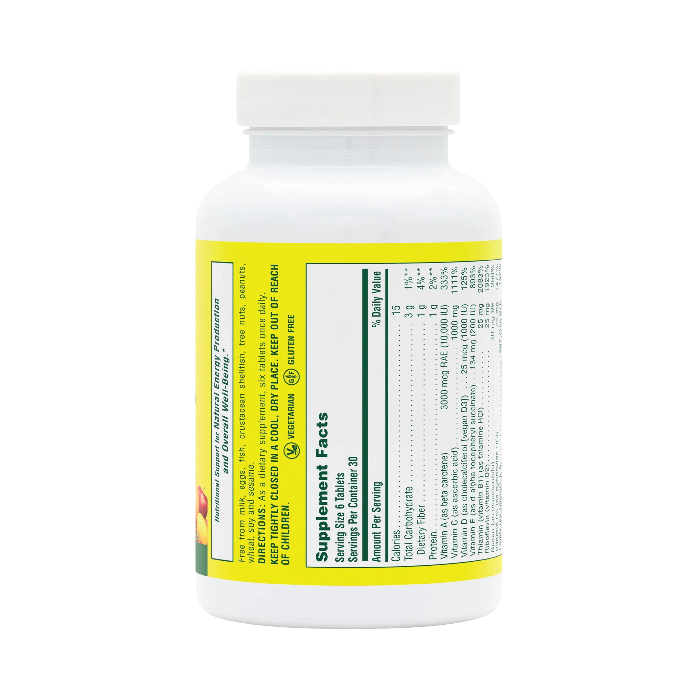 NaturesPlus, Source of Life, Original Mini-Tabs, Multivitamin & Mineral Supplement with Concentrated Whole Foods, Iron-Free, 180 Tablets