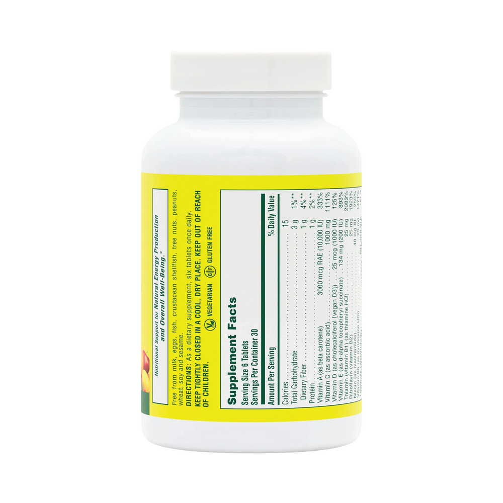NaturesPlus, Source of Life, Original Mini-Tabs, Multivitamin & Mineral Supplement with Concentrated Whole Foods, Iron-Free, 180 Tablets