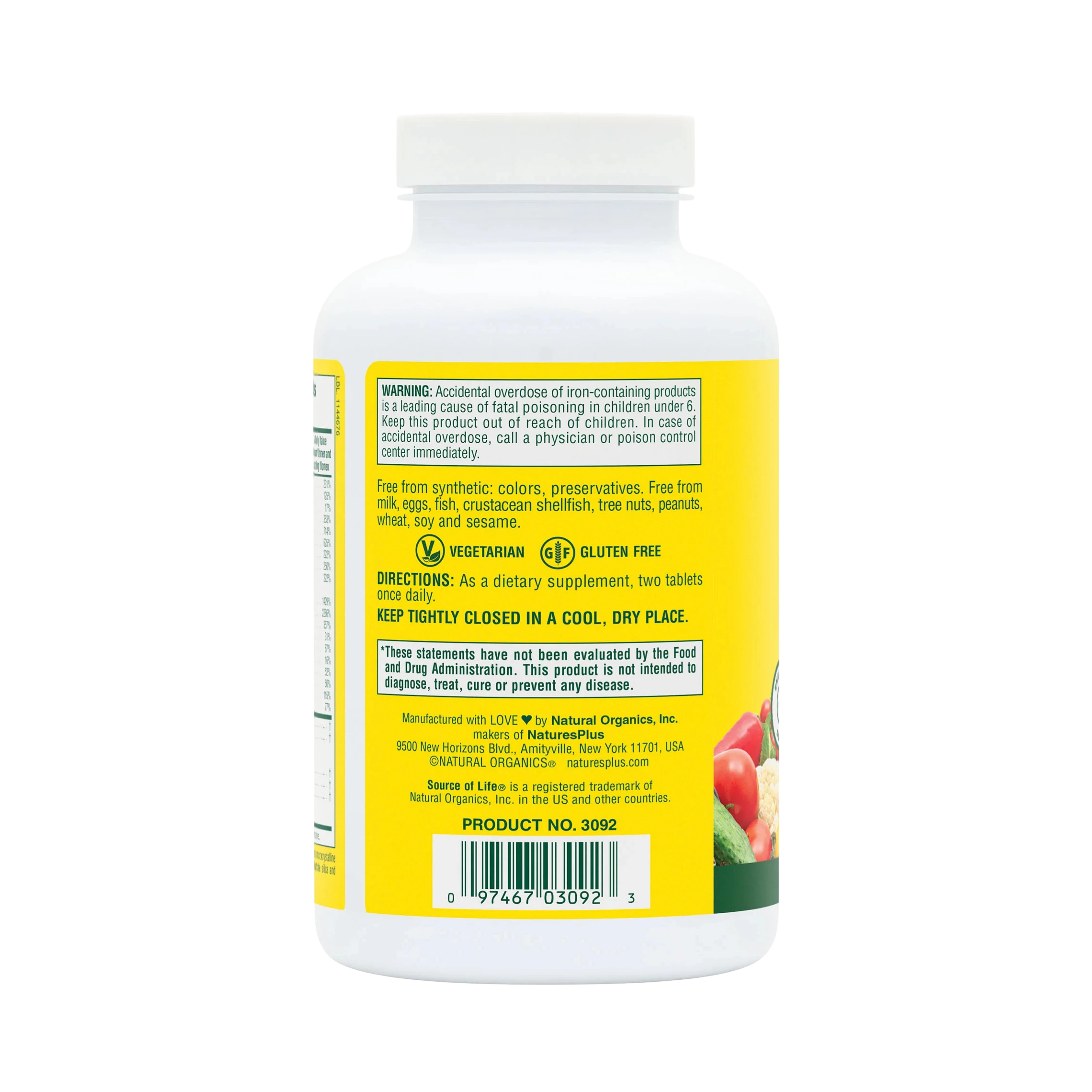 NaturesPlus, Source of Life Prenatal, 180 Tablets