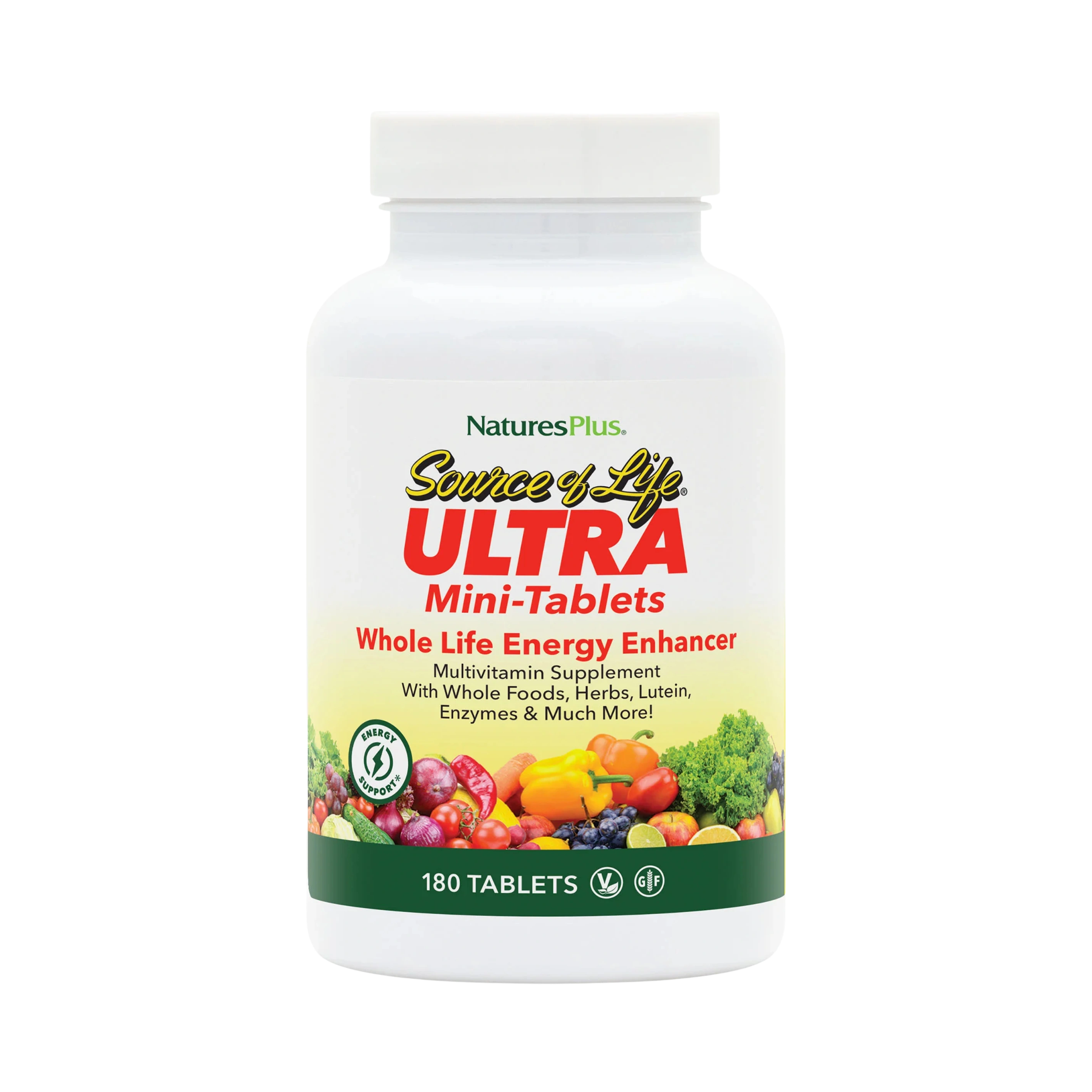 NaturesPlus, Source of Life, Ultra Mini-Tablets, Whole Life Energy Enhancer, 180 Tablets