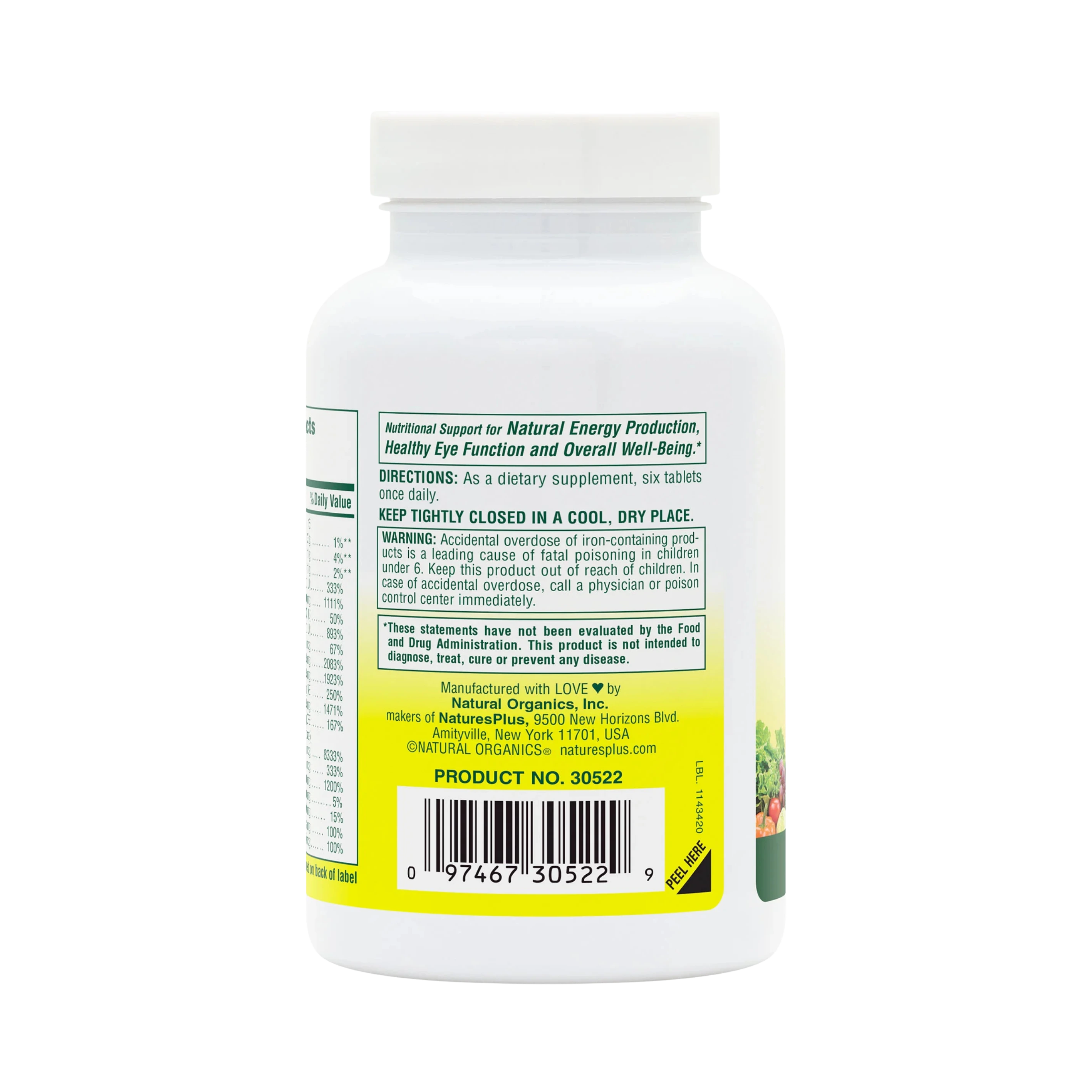 NaturesPlus, Source of Life, Ultra Mini-Tablets, Whole Life Energy Enhancer, 180 Tablets