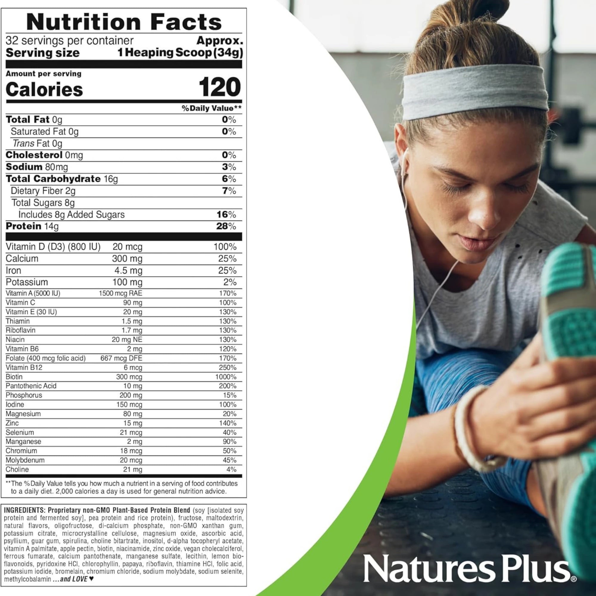 NaturesPlus, Spiru-Tein High-Protein Energy Meal-Banana, 2.4 lbs Powder