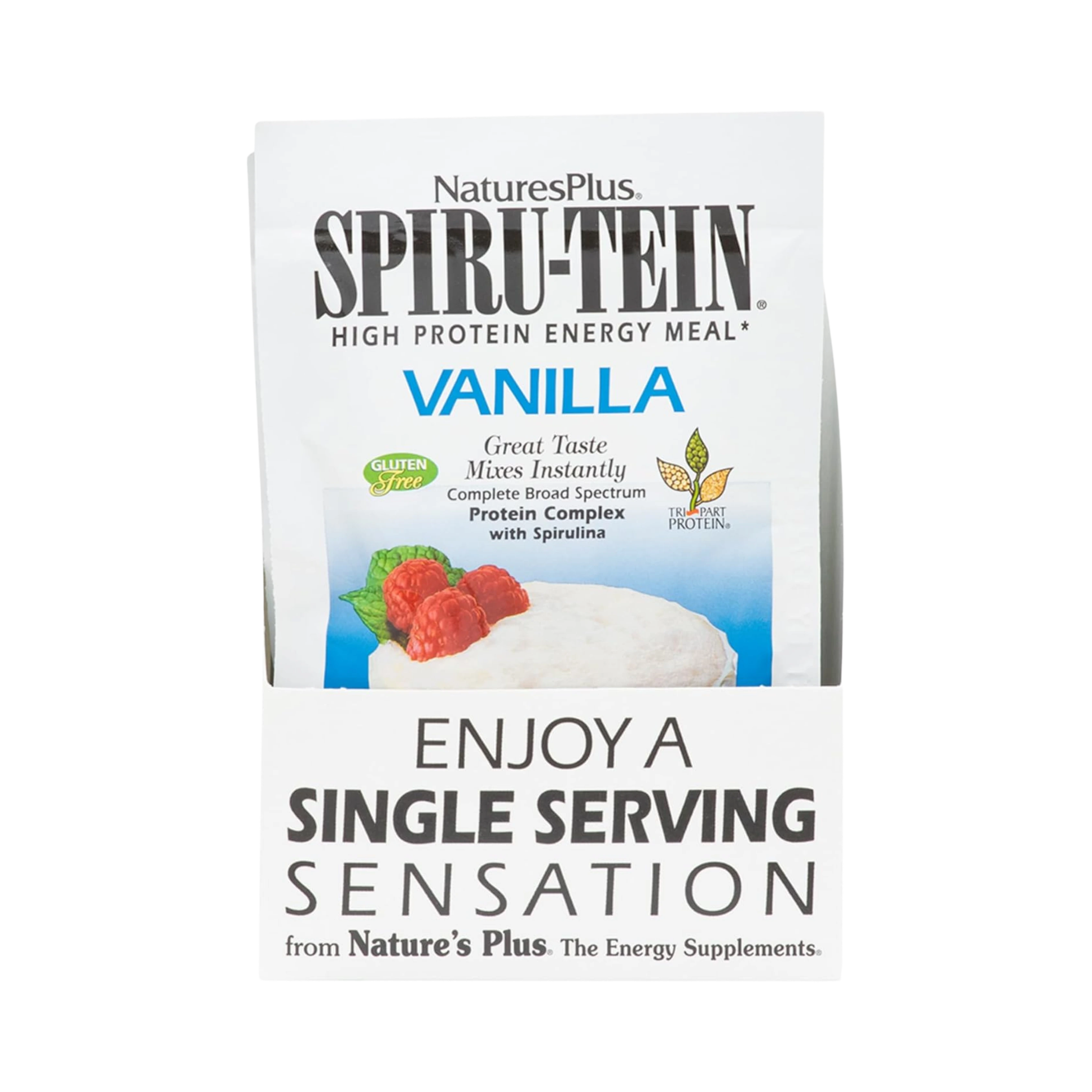 NaturesPlus, Spiru-Tein, High Protein Energy Meal, Vanilla, 8 Packets, 1.2 Oz
