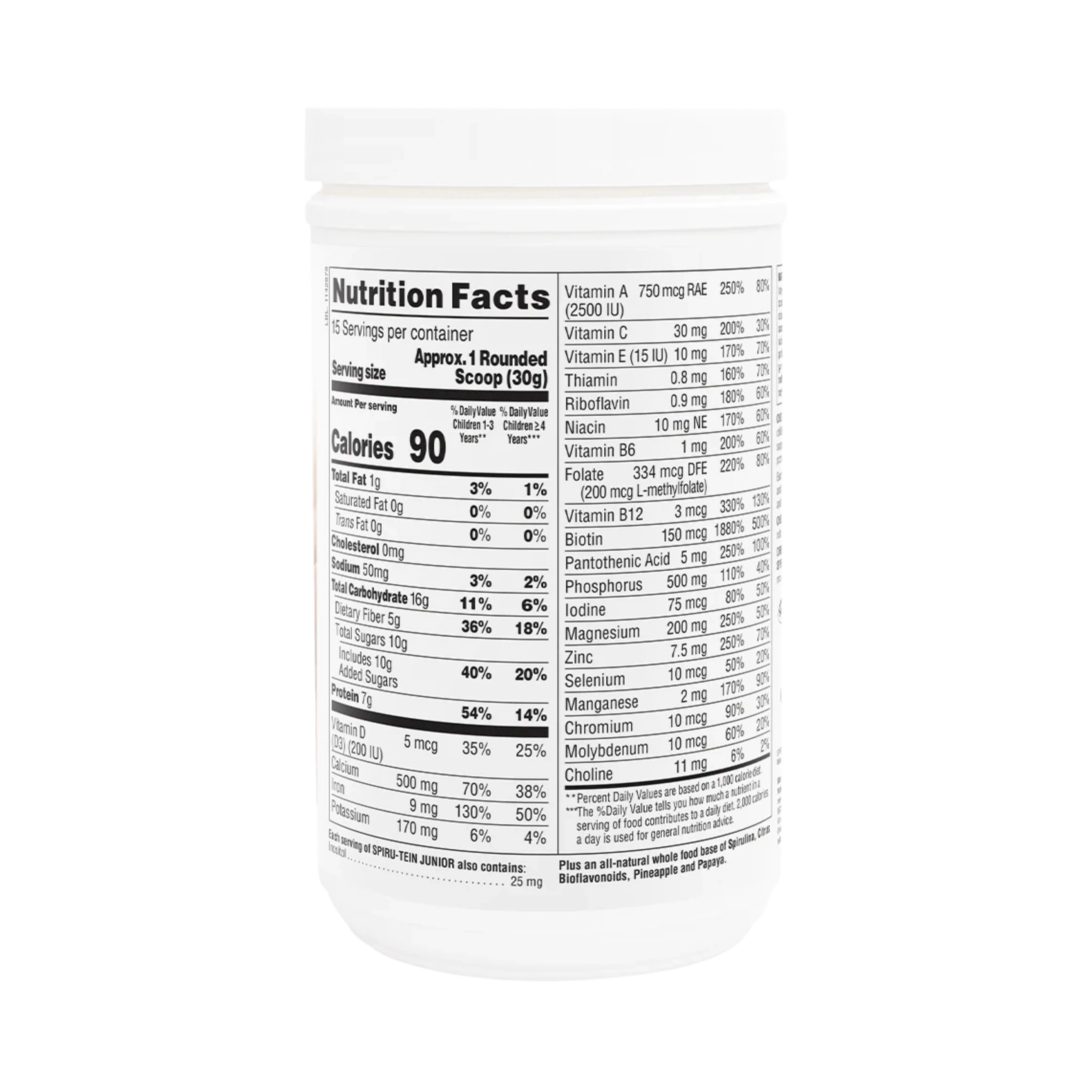 NaturesPlus, Spiru-Tein Junior, Nutritious Thick Shake Mix For Kids, Chocolate, 1 Lb