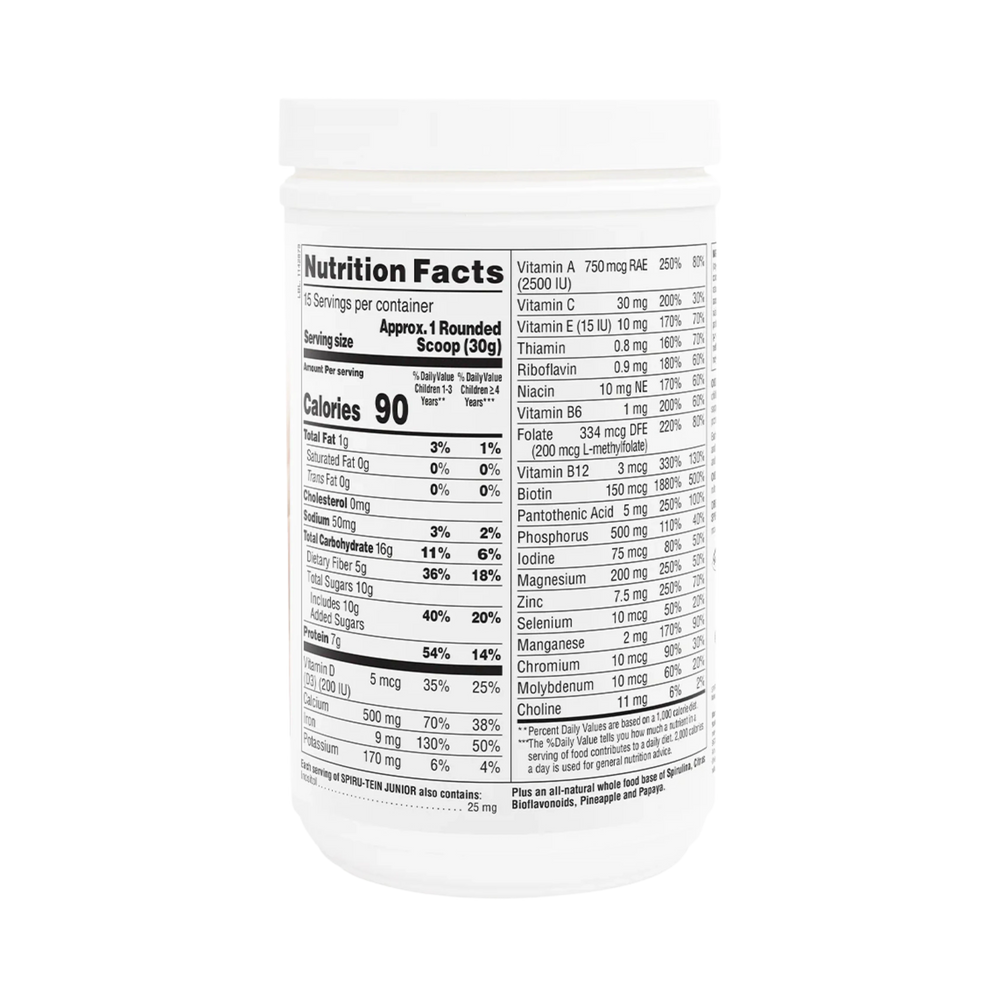 NaturesPlus, Spiru-Tein Junior, Nutritious Thick Shake Mix For Kids, Chocolate, 1 Lb