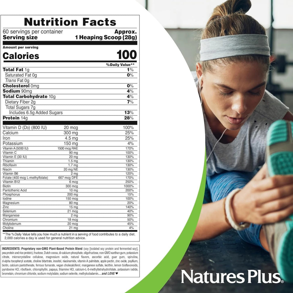 NaturesPlus, Spiru-Tein, Protein Powder Meal, Chocolate, 3.7 Lbs