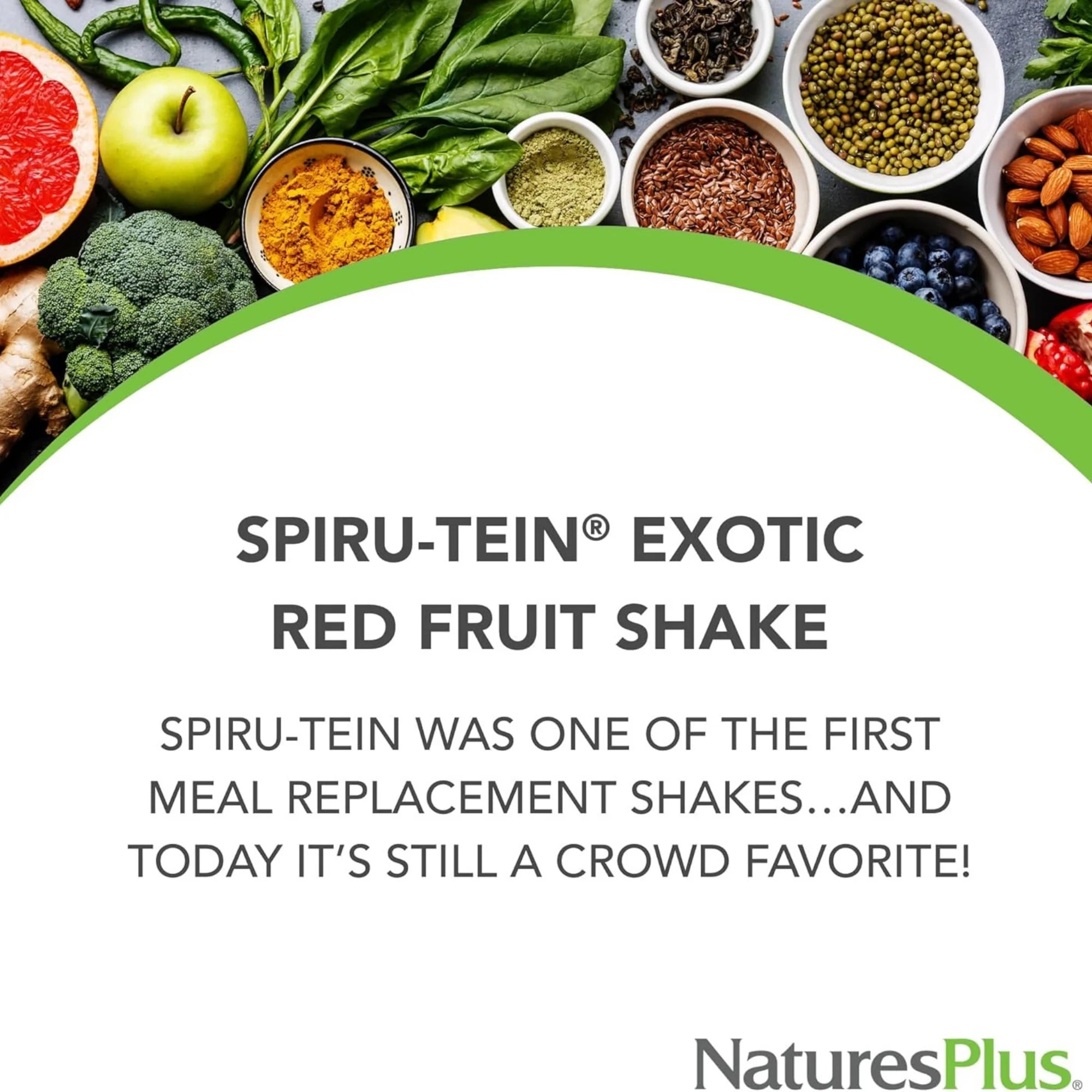 NaturesPlus, Spiru-Tein, Protein Powder Meal, Exotic Red Fruit, 1.1 Lbs