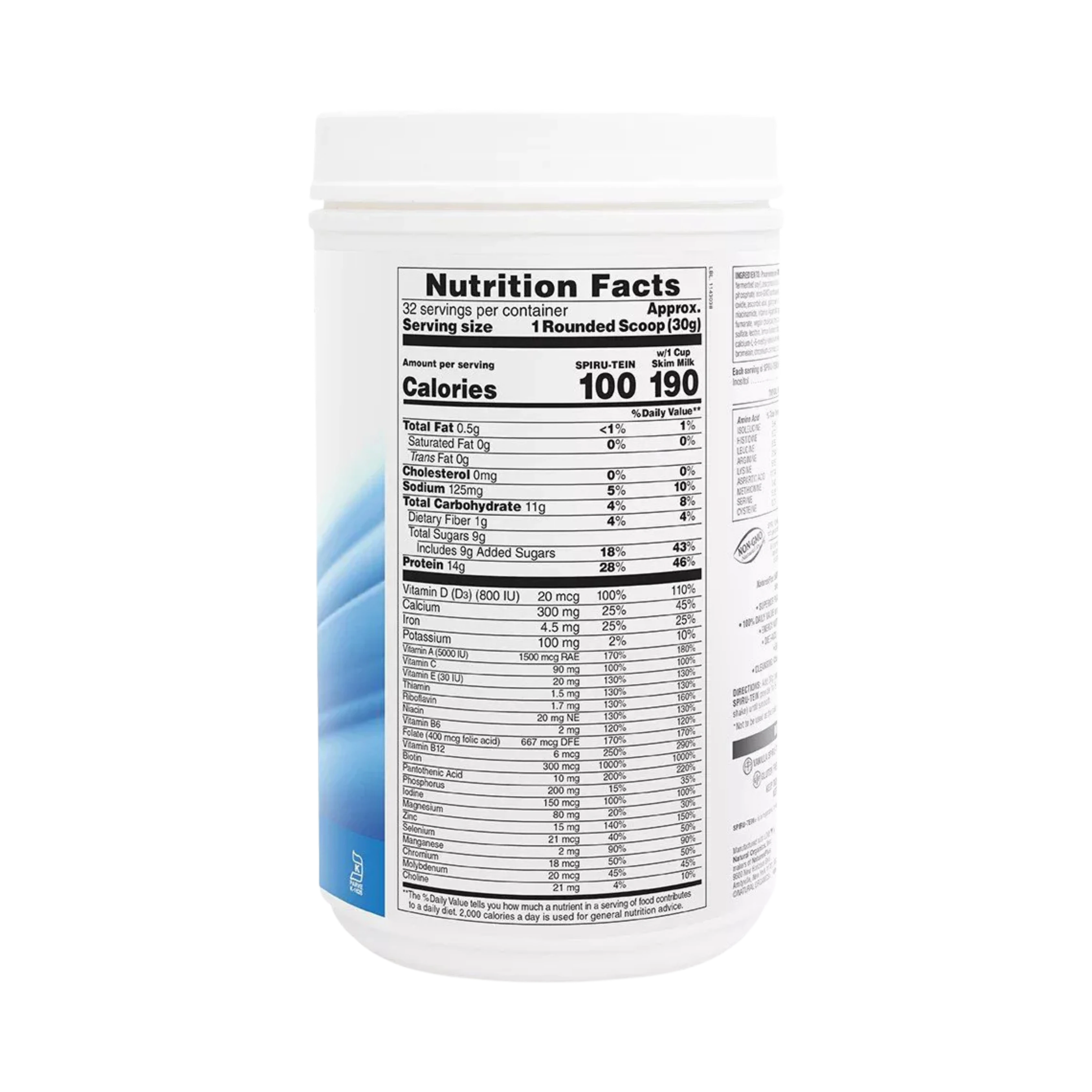 NaturesPlus, Spiru-Tein, Protein Powder Meal, Vanilla, 2.12 Lbs