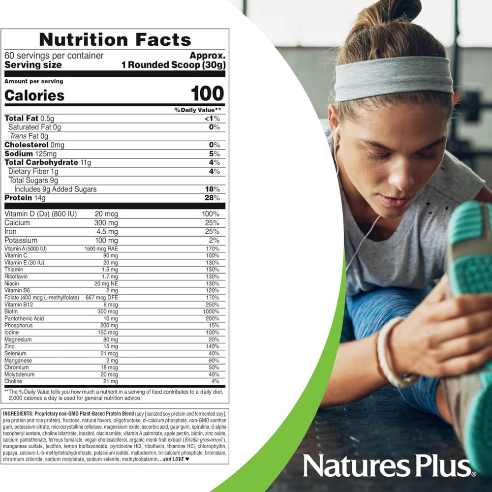 NaturesPlus, Spiru-Tein, Protein Powder Meal, Vanilla, 4 Lbs