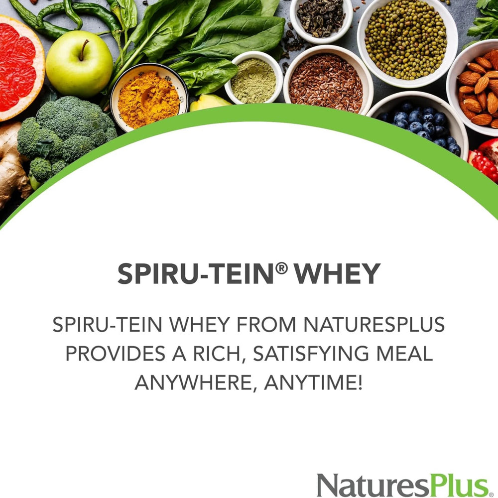 NaturesPlus, SPIRU-TEIN WHEY Shake, Vanilla, 1.05 Lb