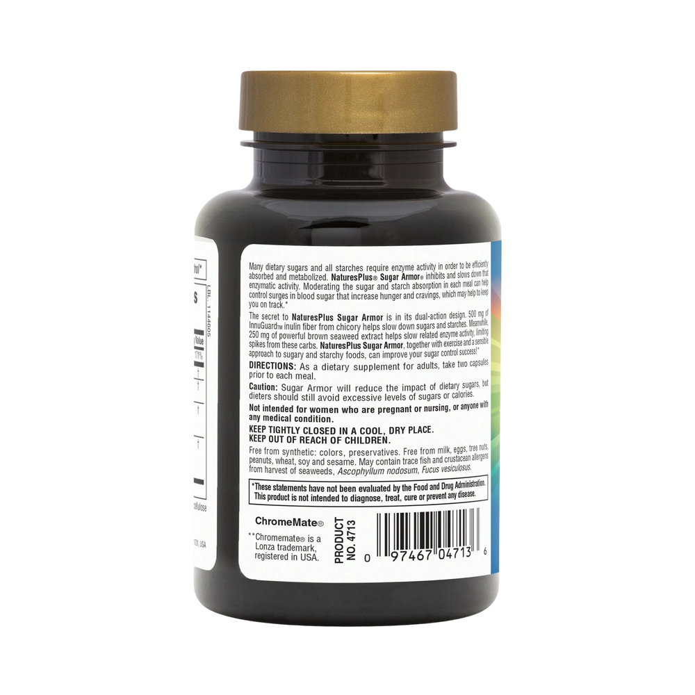 NaturesPlus, Sugar Armor, Sugar Control Support, 60 Vegetarian Capsules