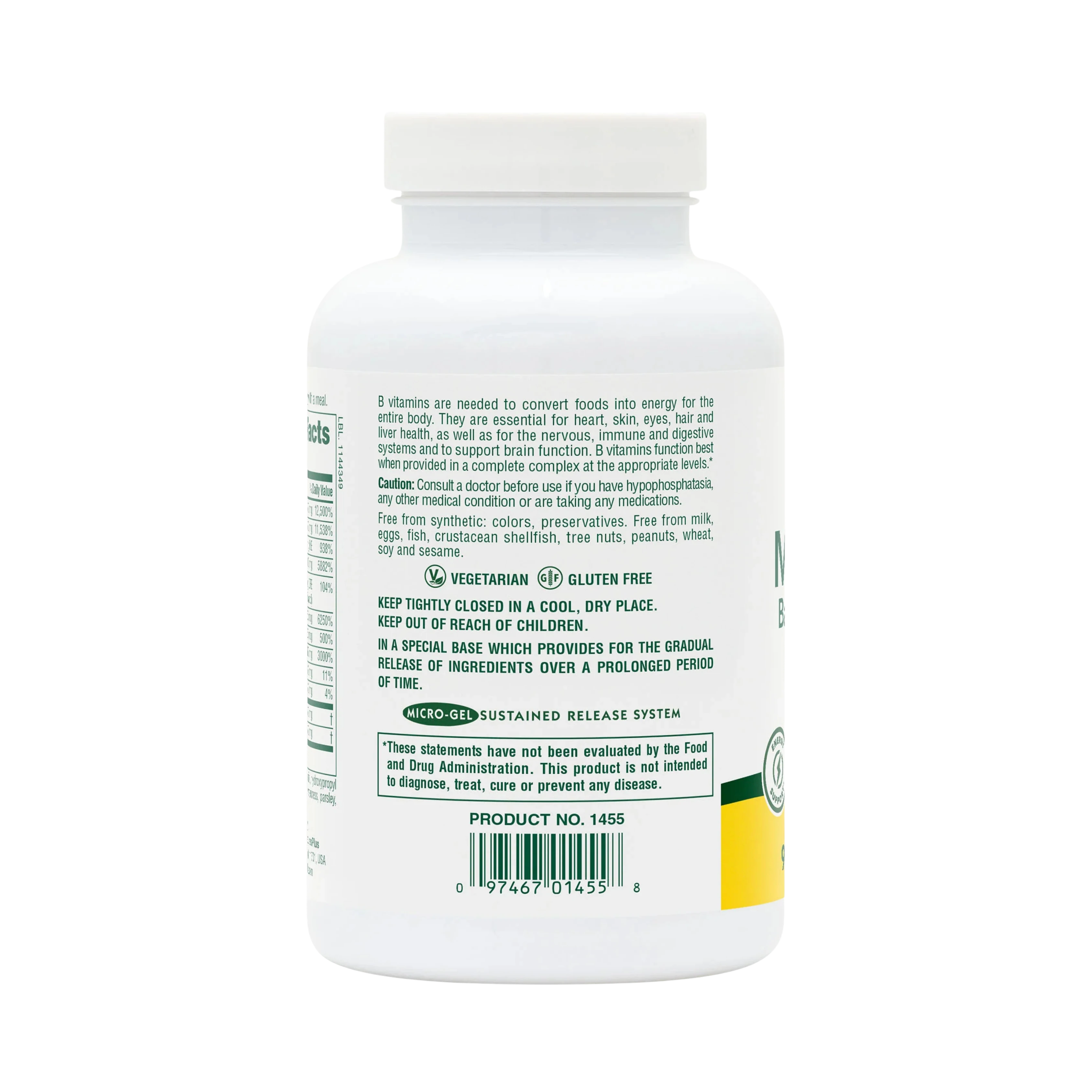 NaturesPlus, Sustained Release Mega B-150, 90 Tablets