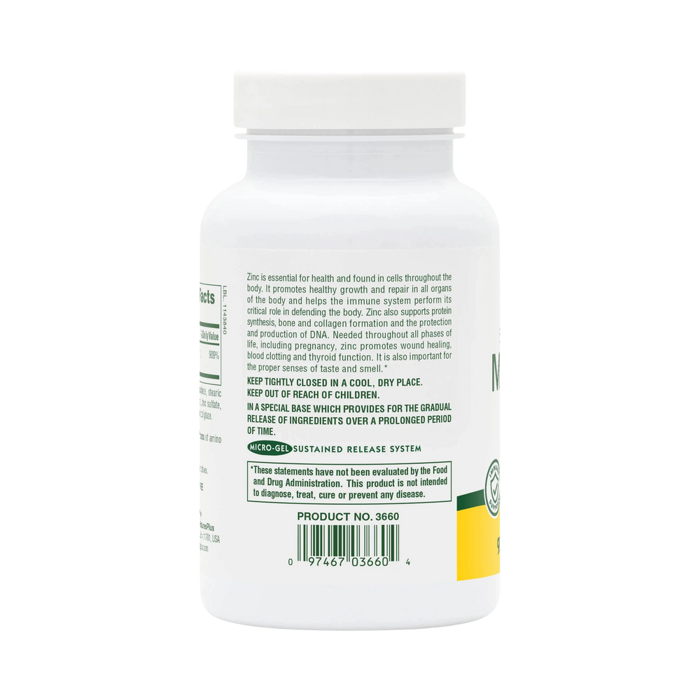 NaturesPlus, Sustained Release Mega Zinc, 100 Mg, 90 Tablets