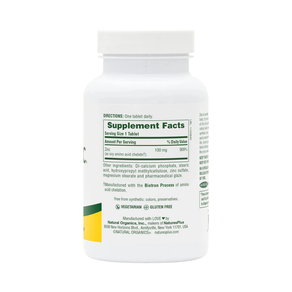 NaturesPlus, Sustained Release Mega Zinc, 100 Mg, 90 Tablets