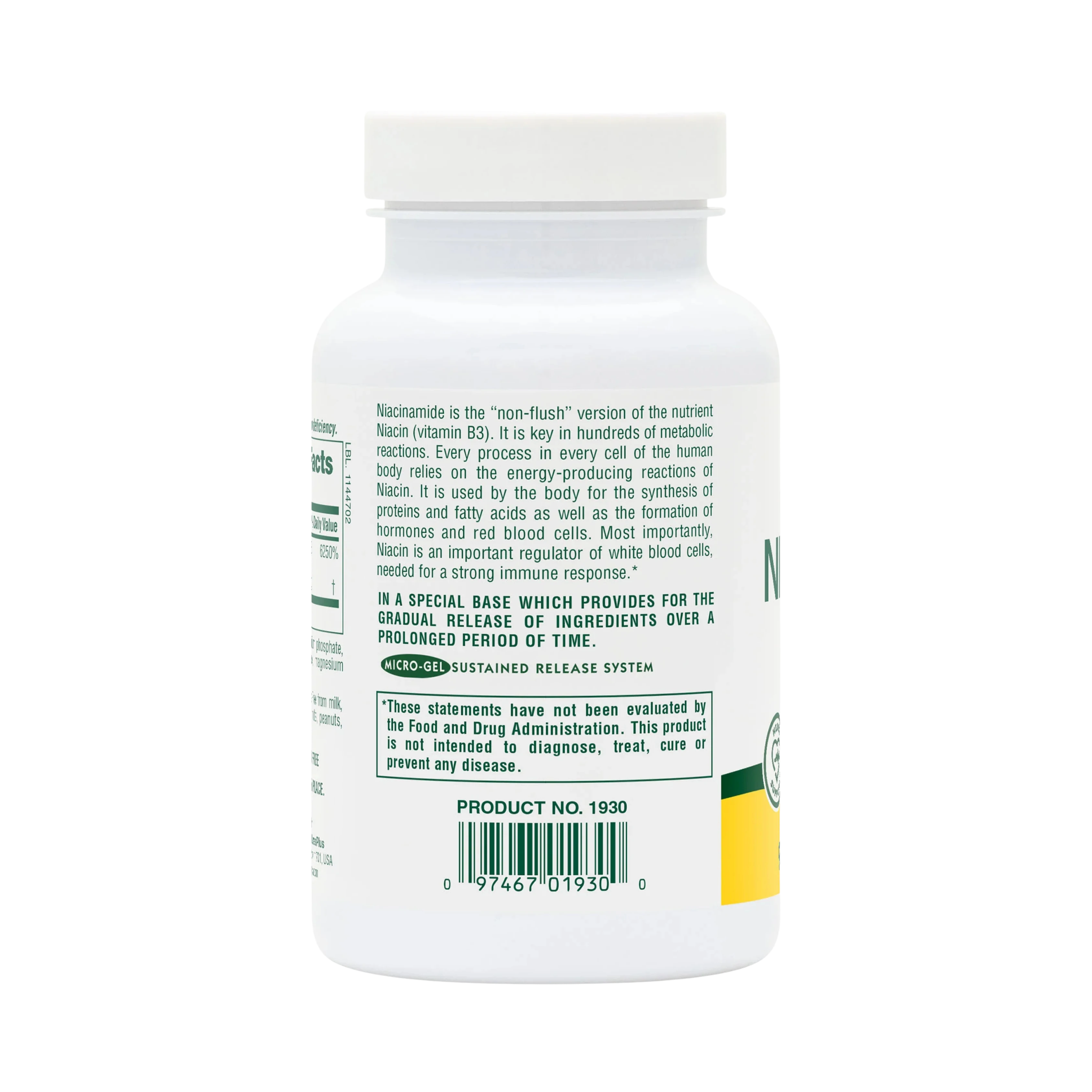 NaturesPlus, Sustained Release Niacinamide, 1,000 Mg, 90 Tablets