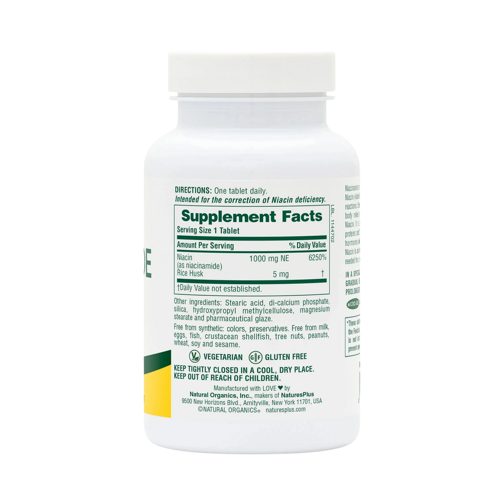 NaturesPlus, Sustained Release Niacinamide, 1,000 Mg, 90 Tablets