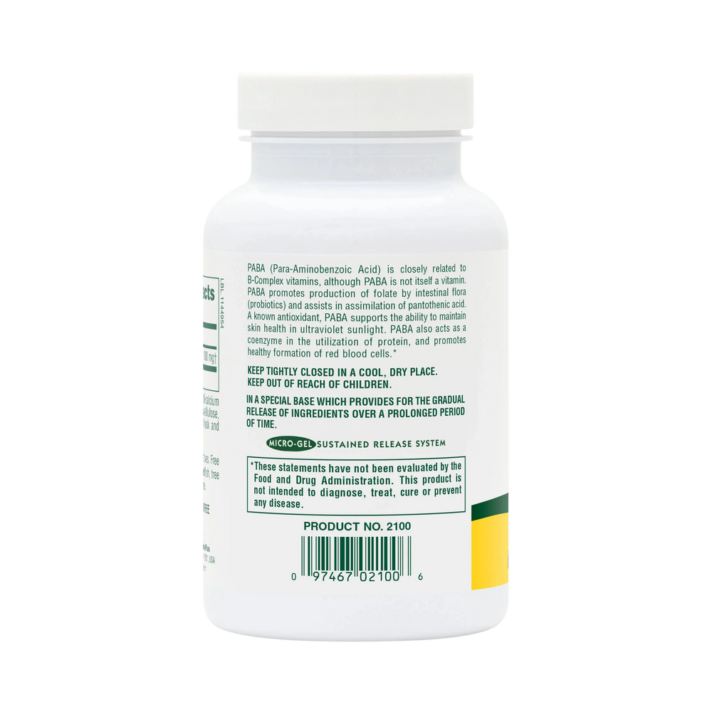 NaturesPlus, Sustained Release PABA, 1,000 Mg, 60 Tablets