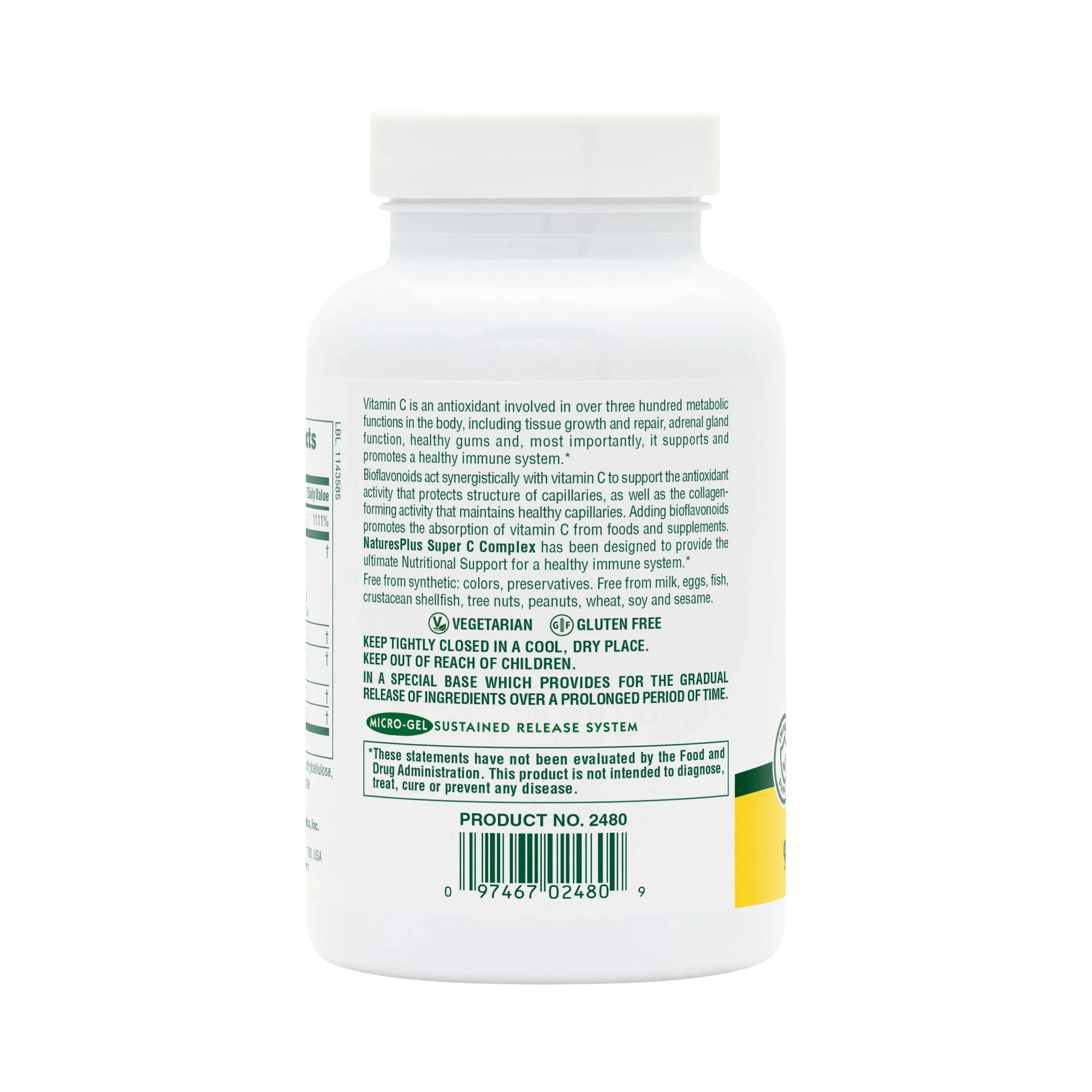 NaturesPlus, Sustained Release Super C Complex, 90 Tablets