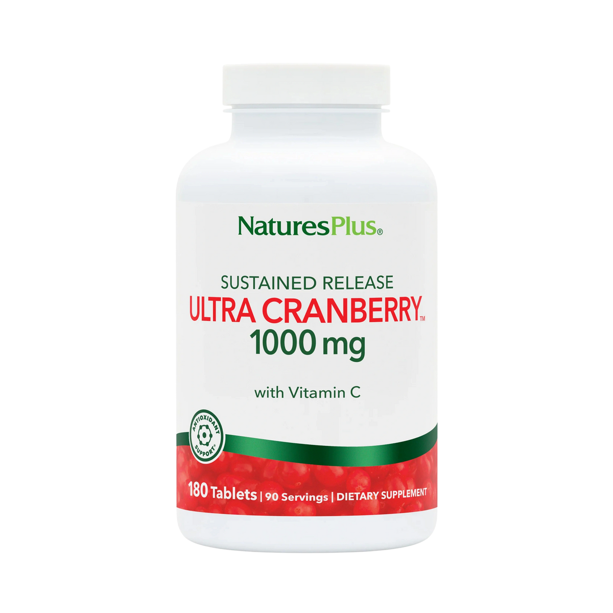 NaturesPlus, Sustained Release Ultra Cranberry, 1000 Mg, 180 Tablets