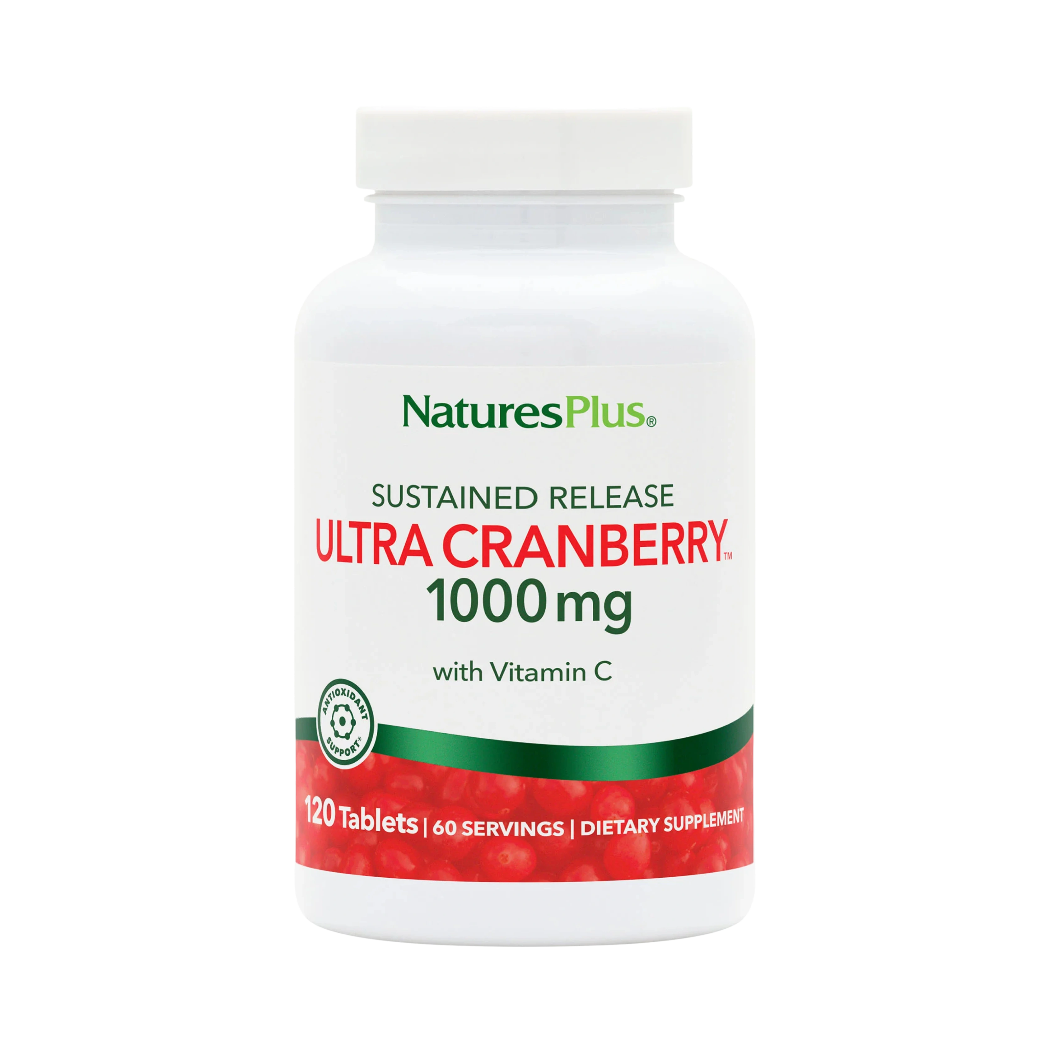 NaturesPlus, Sustained Release Ultra Cranberry with Vitamin C, 120 Tablets