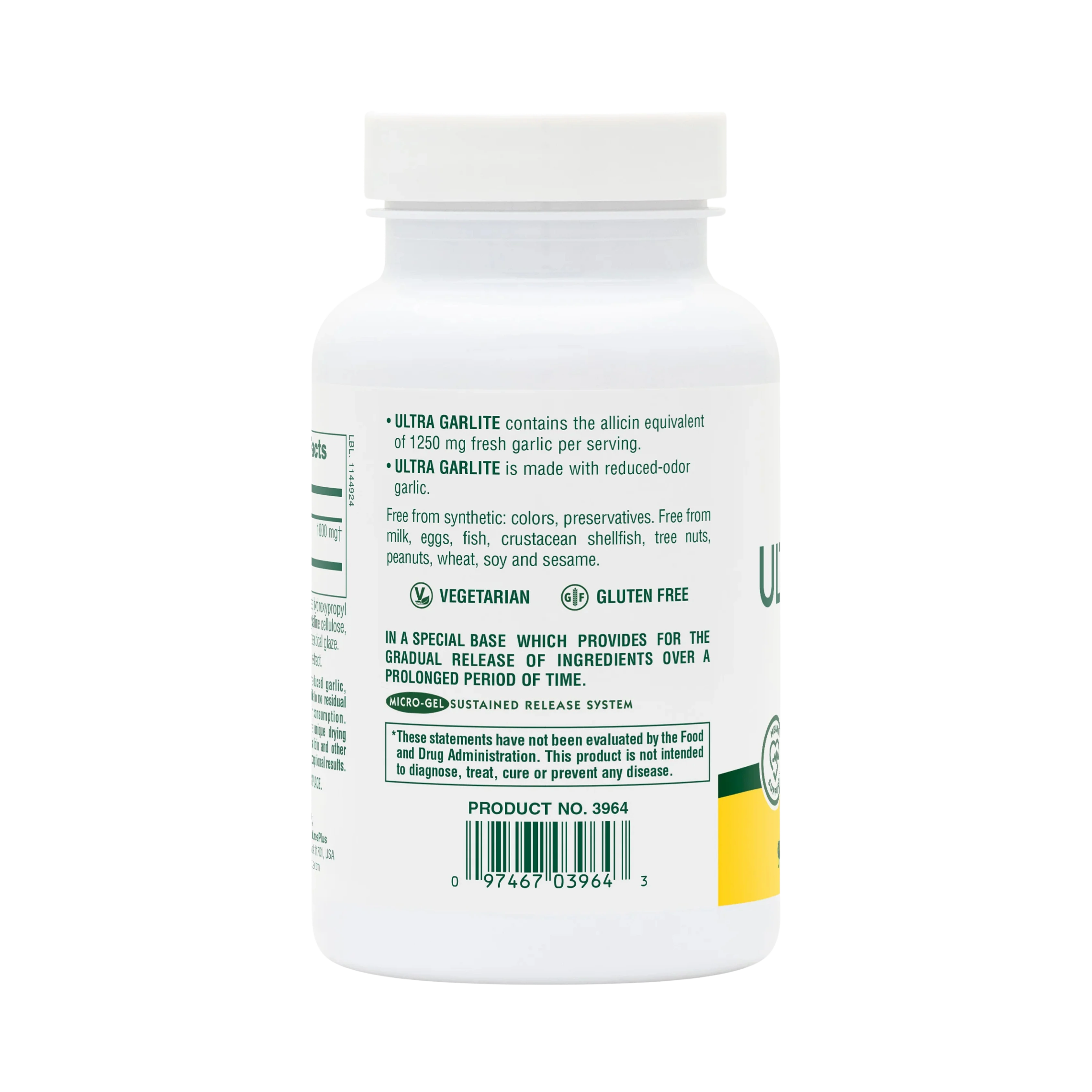NaturesPlus, Sustained Release Ultra Garlite, 1000 Mg, 90 Tablets