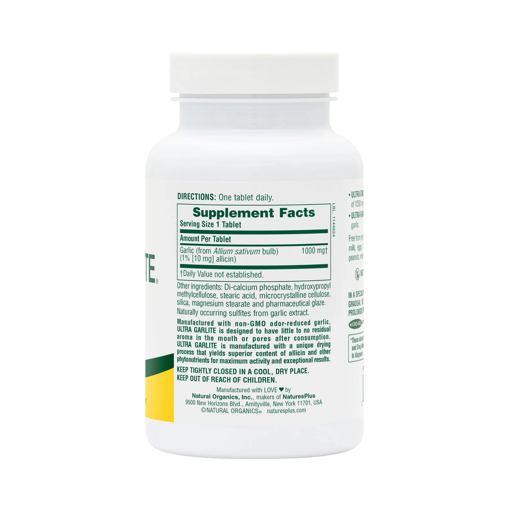 NaturesPlus, Sustained Release Ultra Garlite, 1000 Mg, 90 Tablets