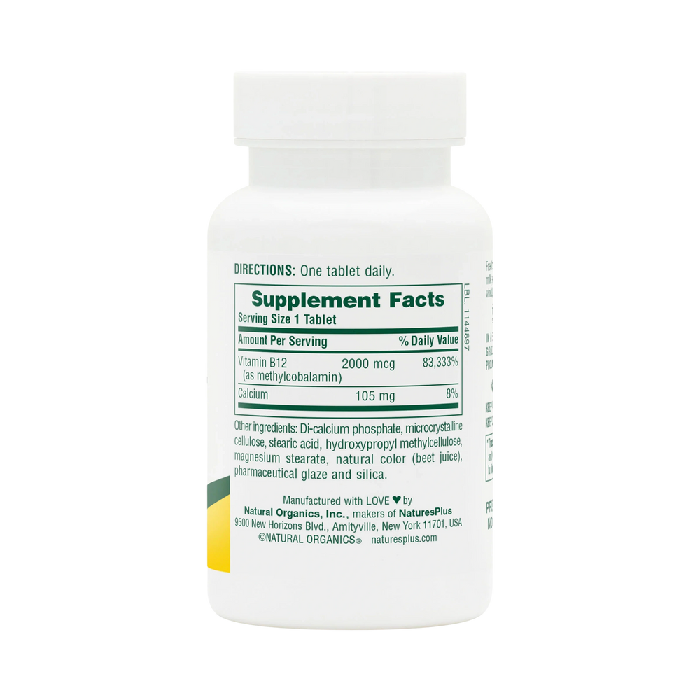 NaturesPlus, Sustained Release Vitamin B12, 2,000 Mcg, 60 Tablets