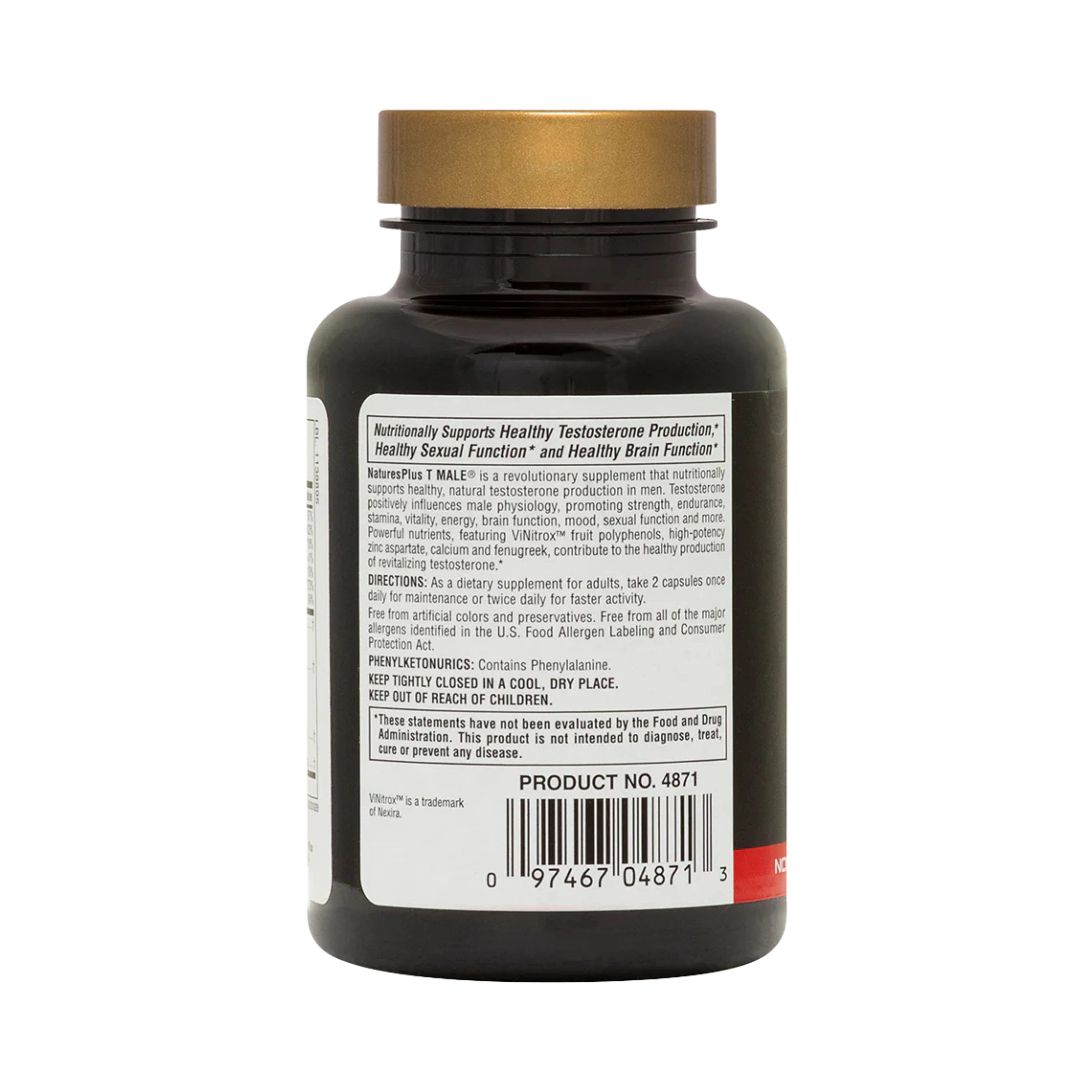 NaturesPlus, T Male, Testosterone Boost For Men, 60 Vegetarian Capsules