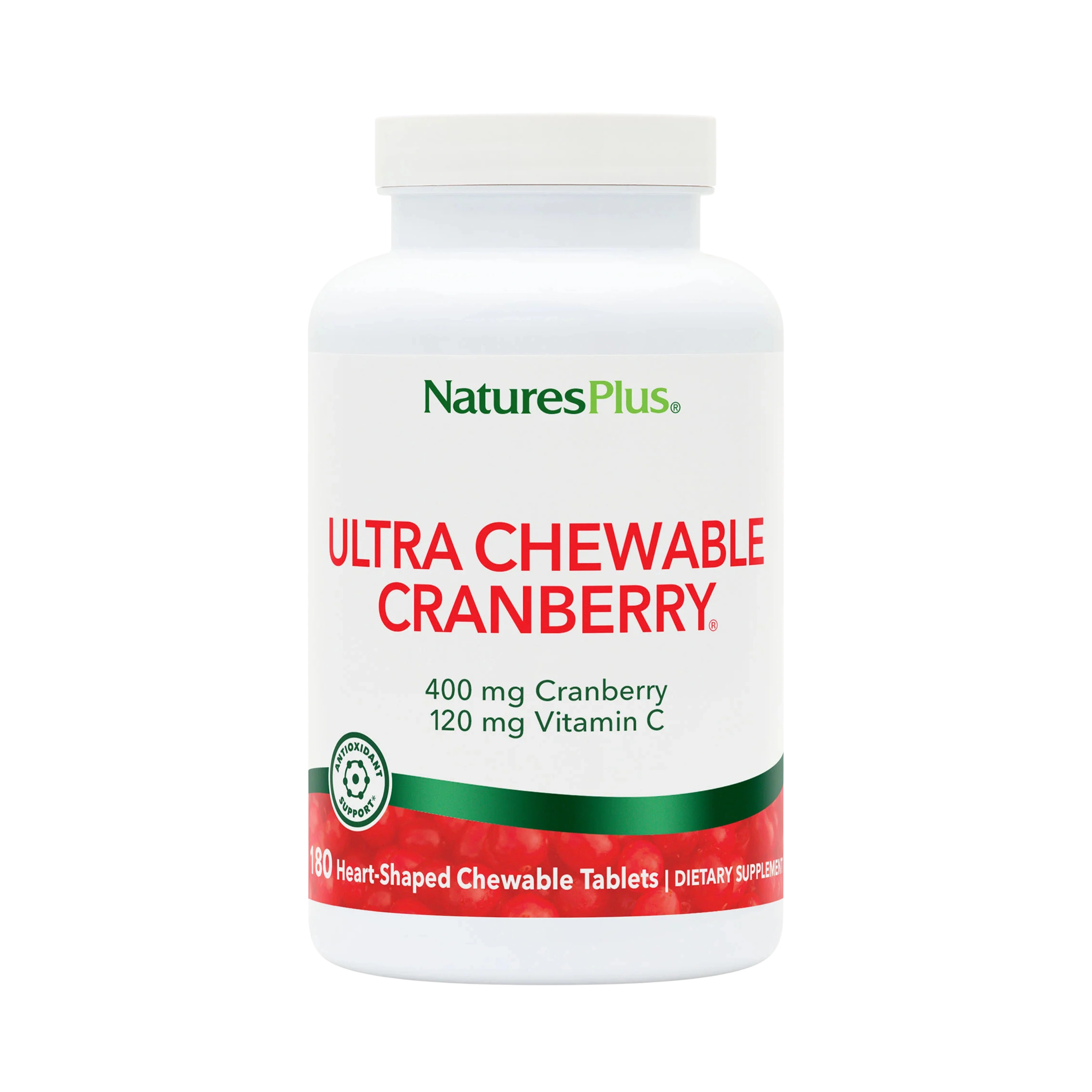 NaturesPlus, Ultra Chewable Cranberry, 180 Chewables