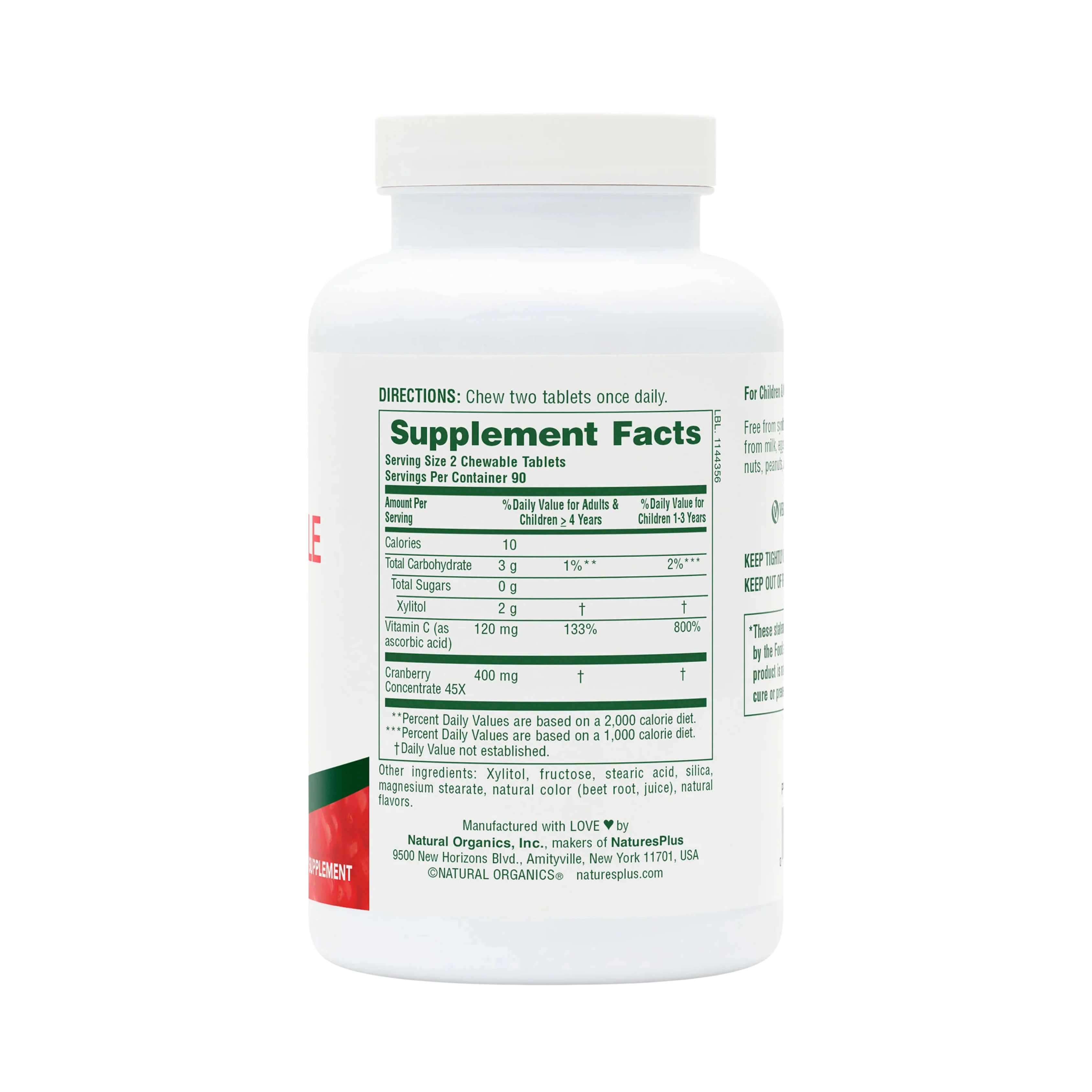 NaturesPlus, Ultra Chewable Cranberry, 180 Chewables