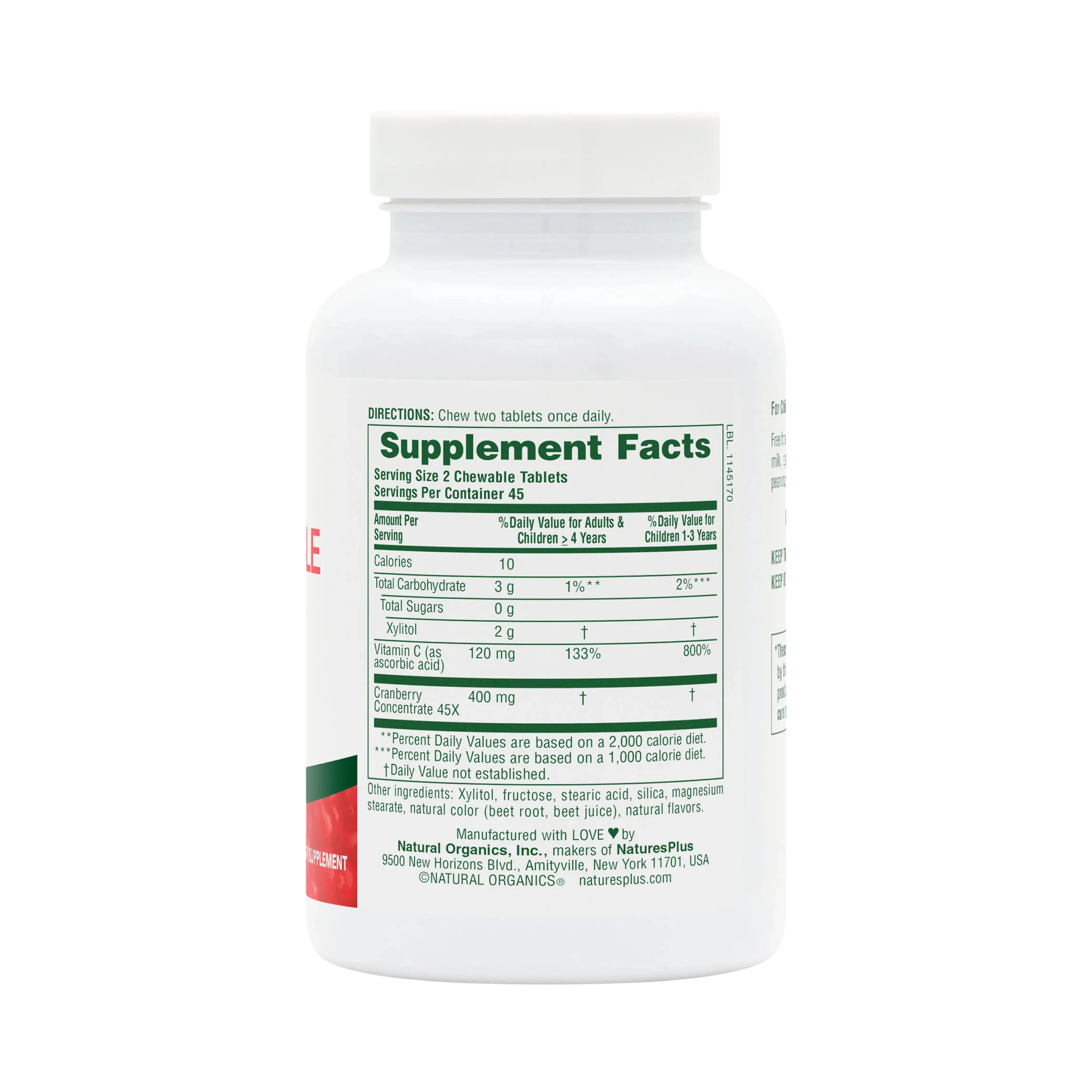 NaturesPlus, Ultra Chewable Cranberry, 90 Chewables