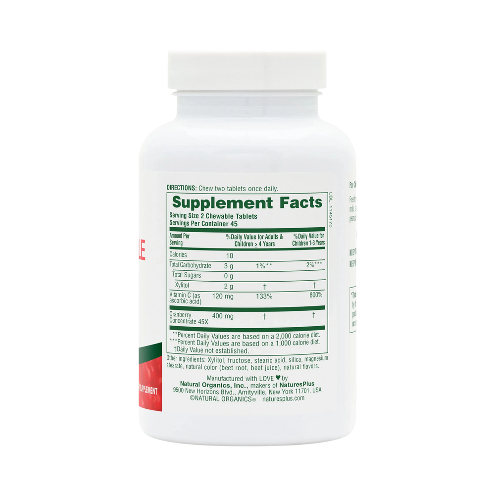 NaturesPlus, Ultra Chewable Cranberry, 90 Chewables