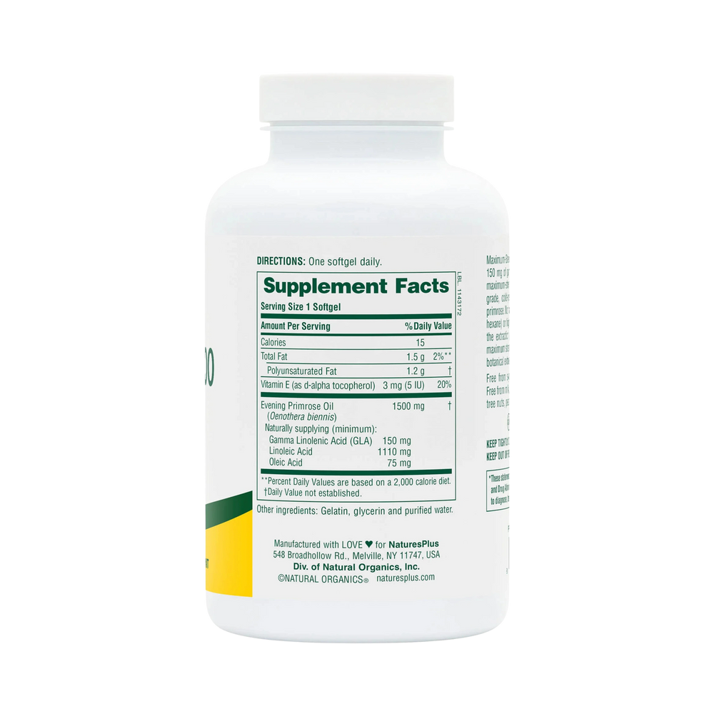 NaturesPlus, Ultra EPO 1500, Evening Primrose Oil, 90 Softgels