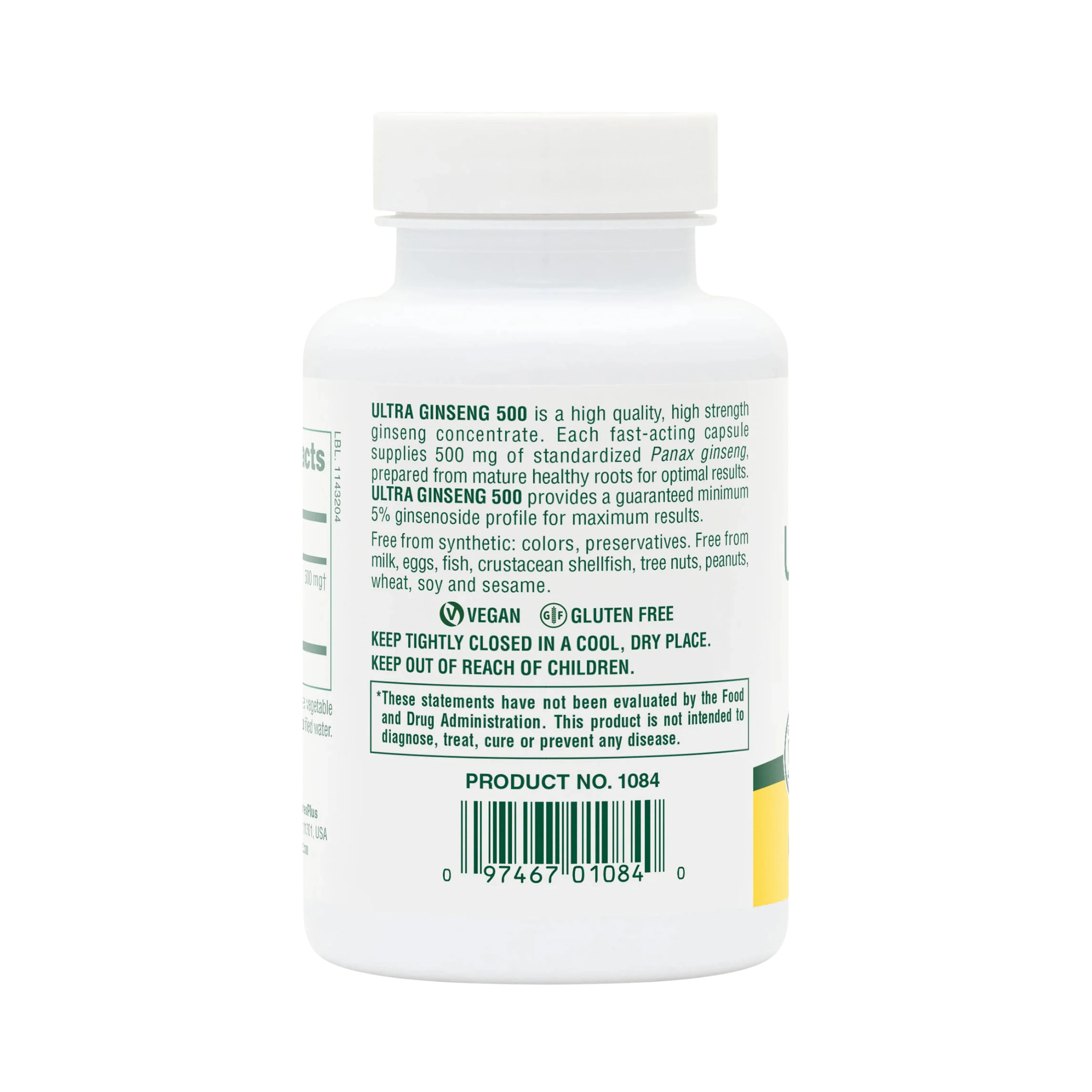 NaturesPlus, Ultra Ginseng, 500 Mg, 60 Capsule