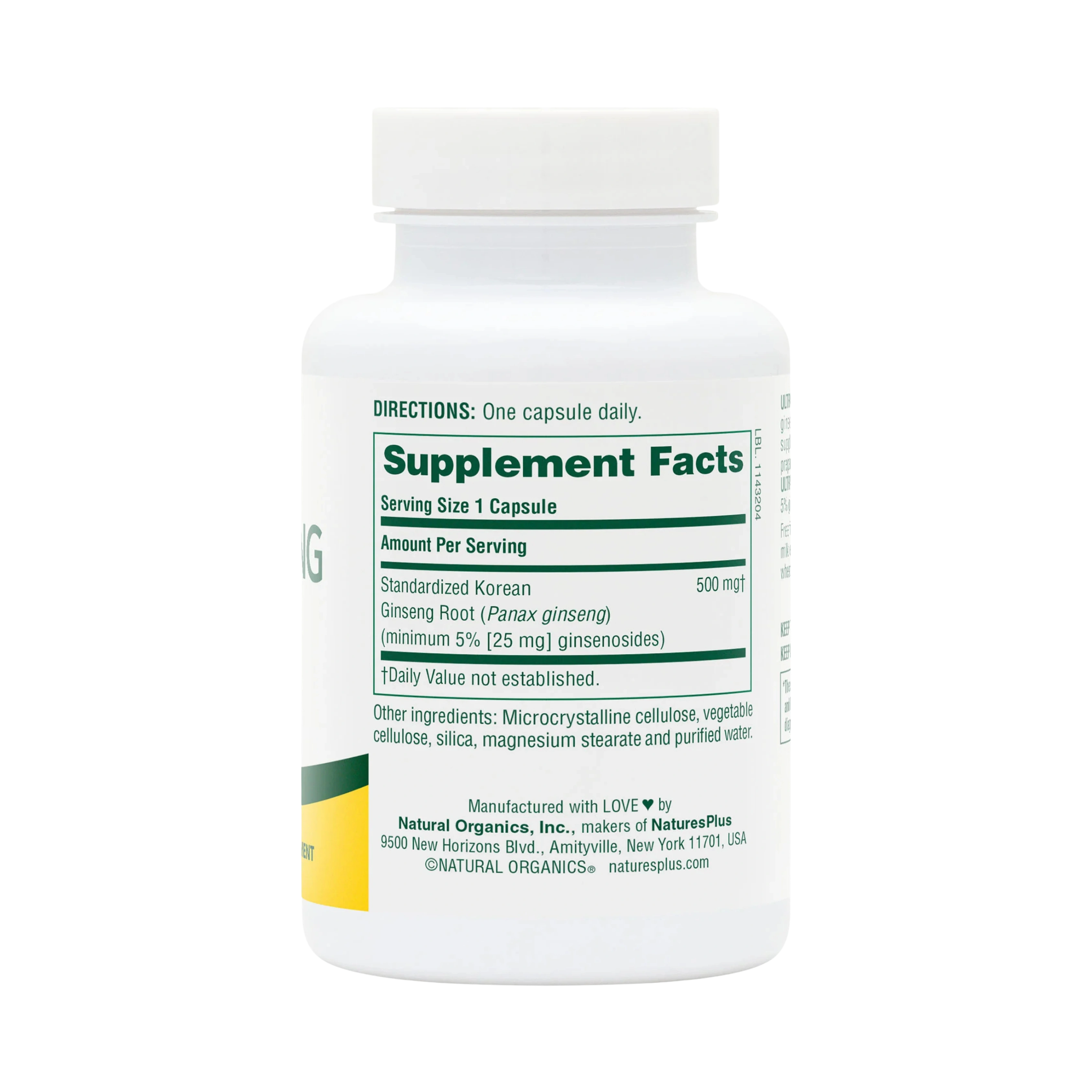 NaturesPlus, Ultra Ginseng, 500 Mg, 60 Capsule