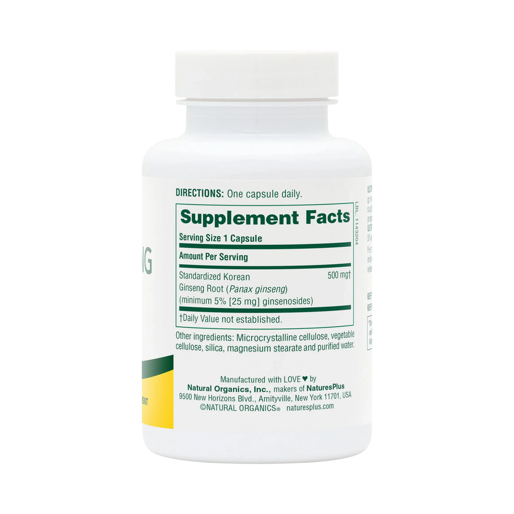 NaturesPlus, Ultra Ginseng, 500 Mg, 60 Capsule