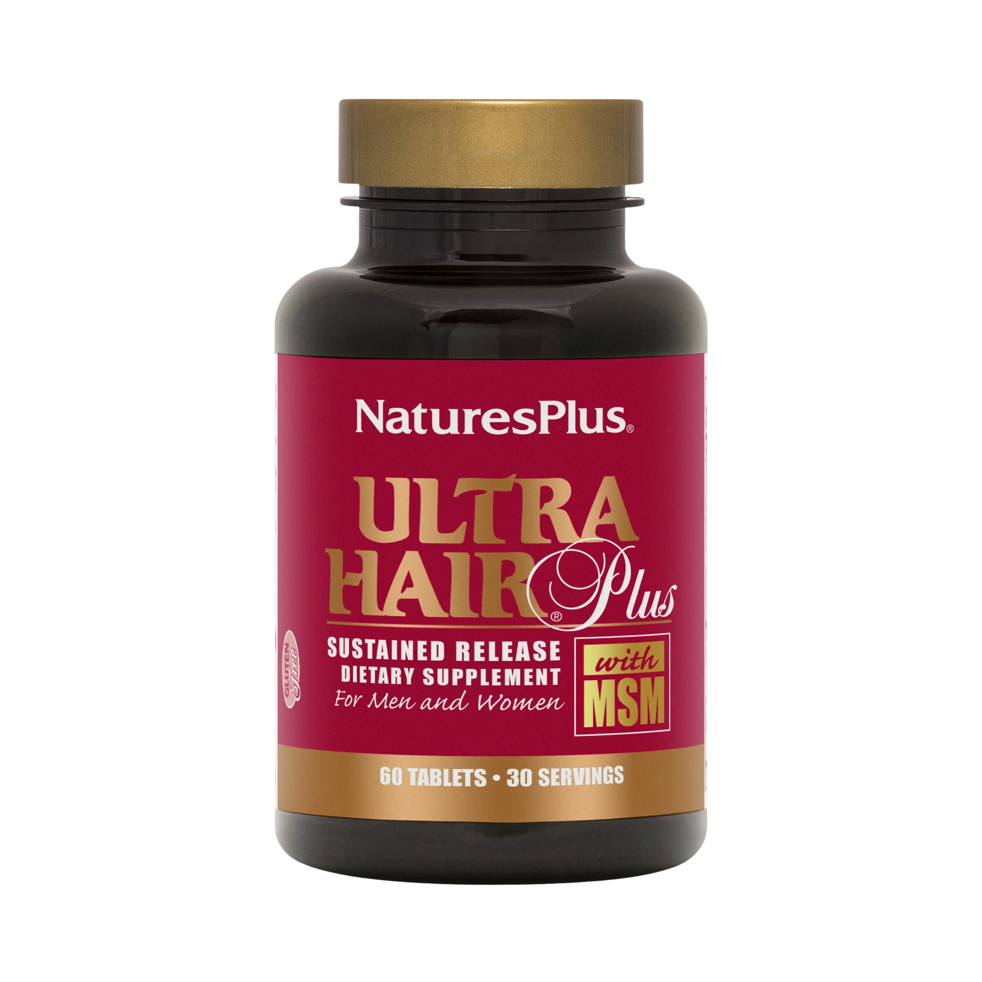 NaturesPlus, Ultra Hair Plus with MSM, For Men and Women, 60 Tablets