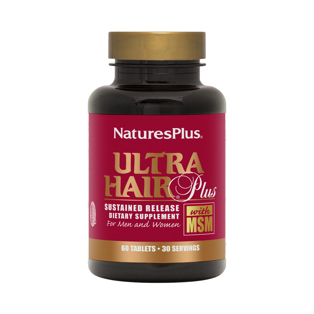 NaturesPlus, Ultra Hair Plus with MSM, For Men and Women, 60 Tablets