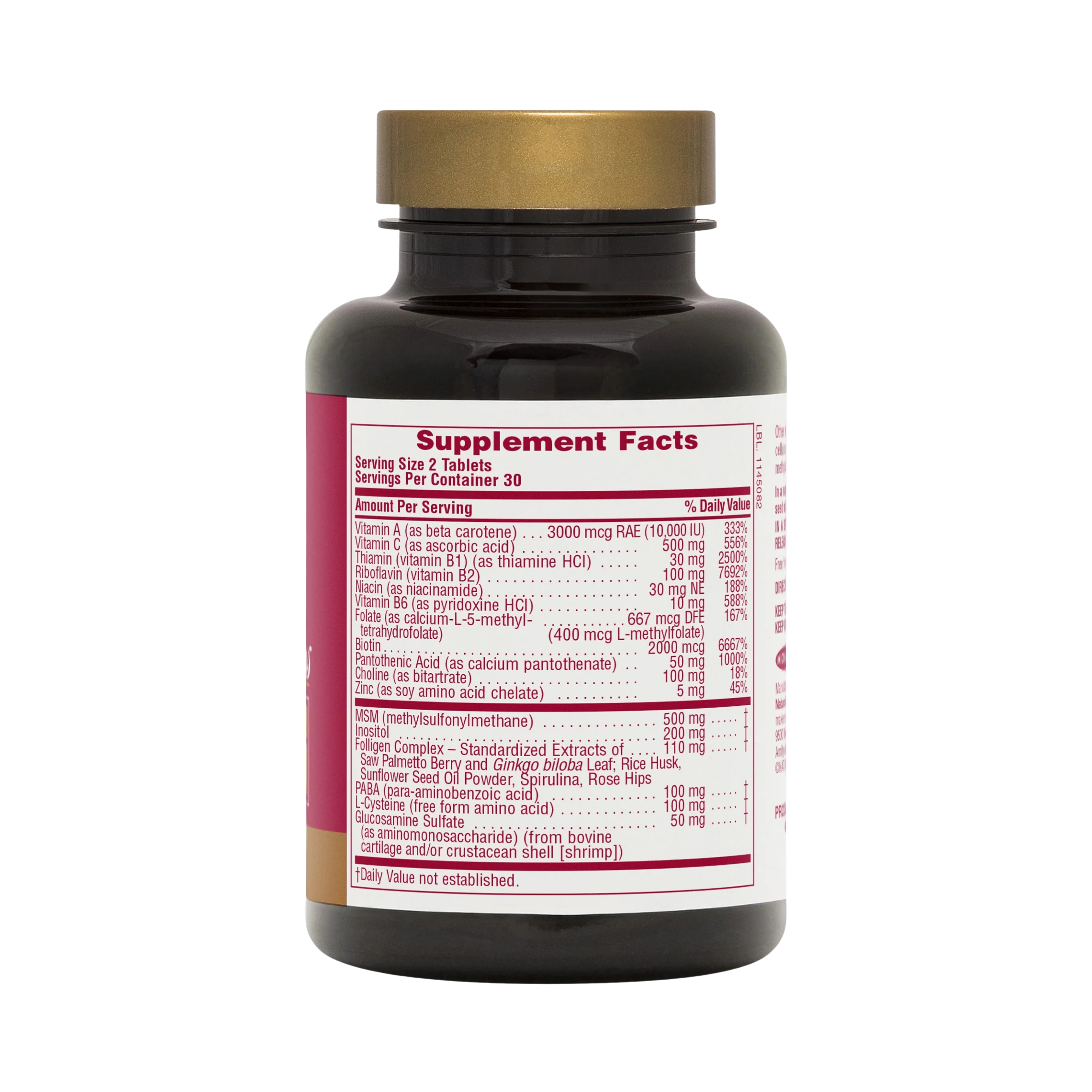 NaturesPlus, Ultra Hair Plus with MSM, For Men and Women, 60 Tablets