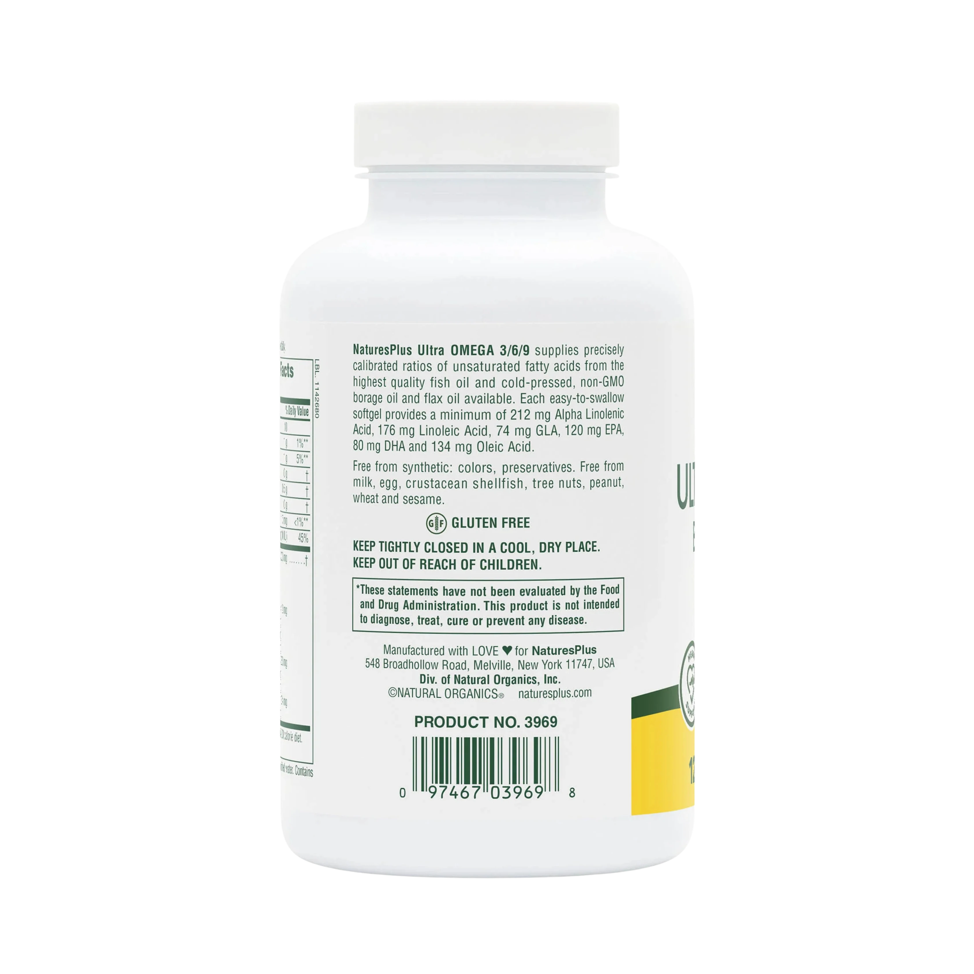 NaturesPlus, Ultra Omega 3/6/9, 120 Softgels