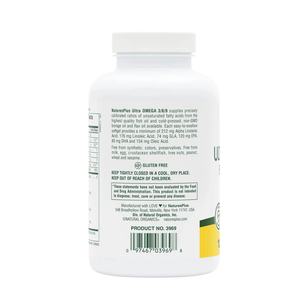 NaturesPlus, Ultra Omega 3/6/9, 120 Softgels