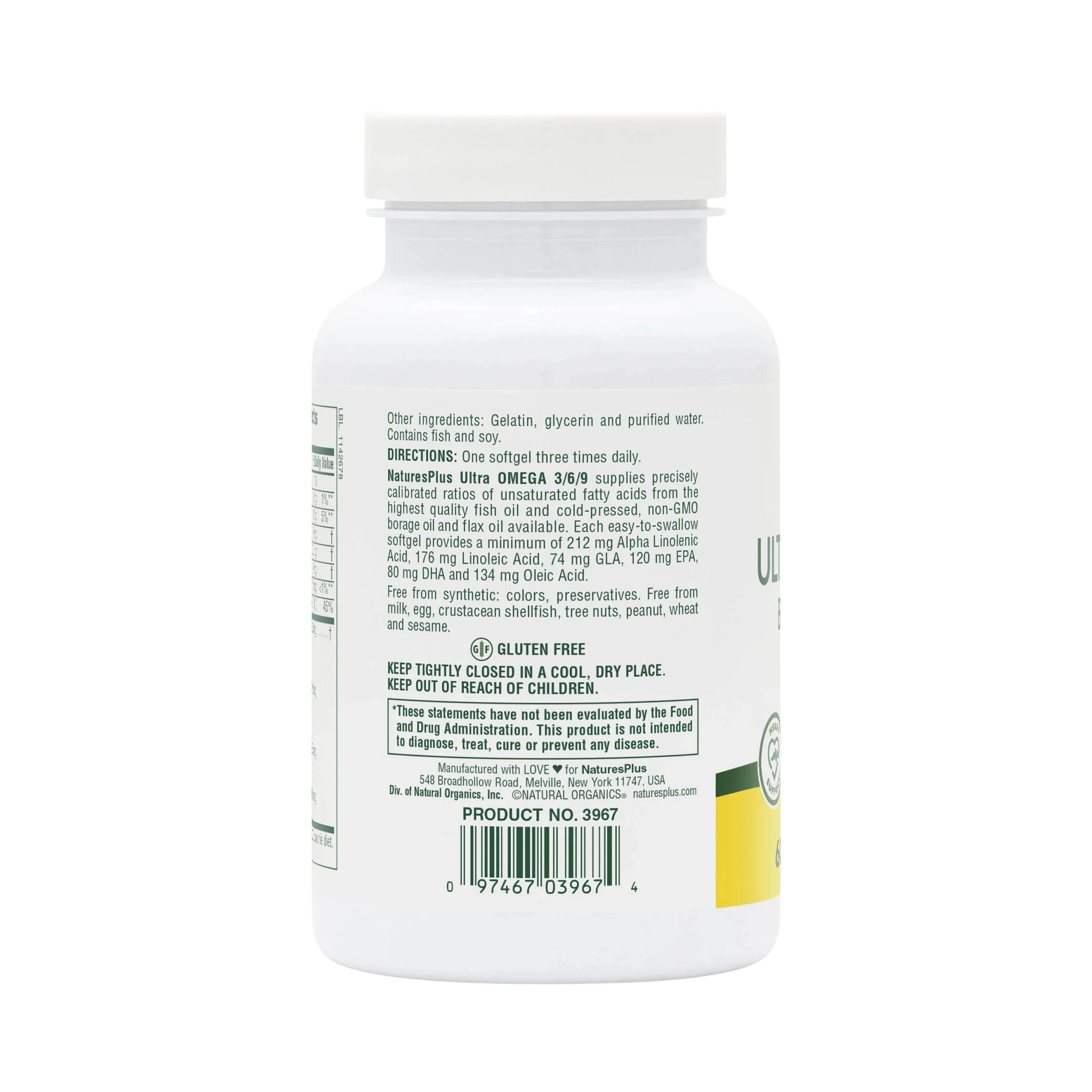 NaturesPlus, Ultra Omega 3/6/9, 60 Softgels