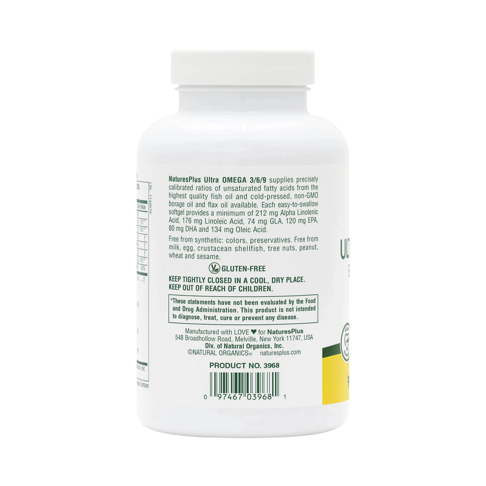 NaturesPlus, Ultra Omega 3/6/9, 90 Softgels