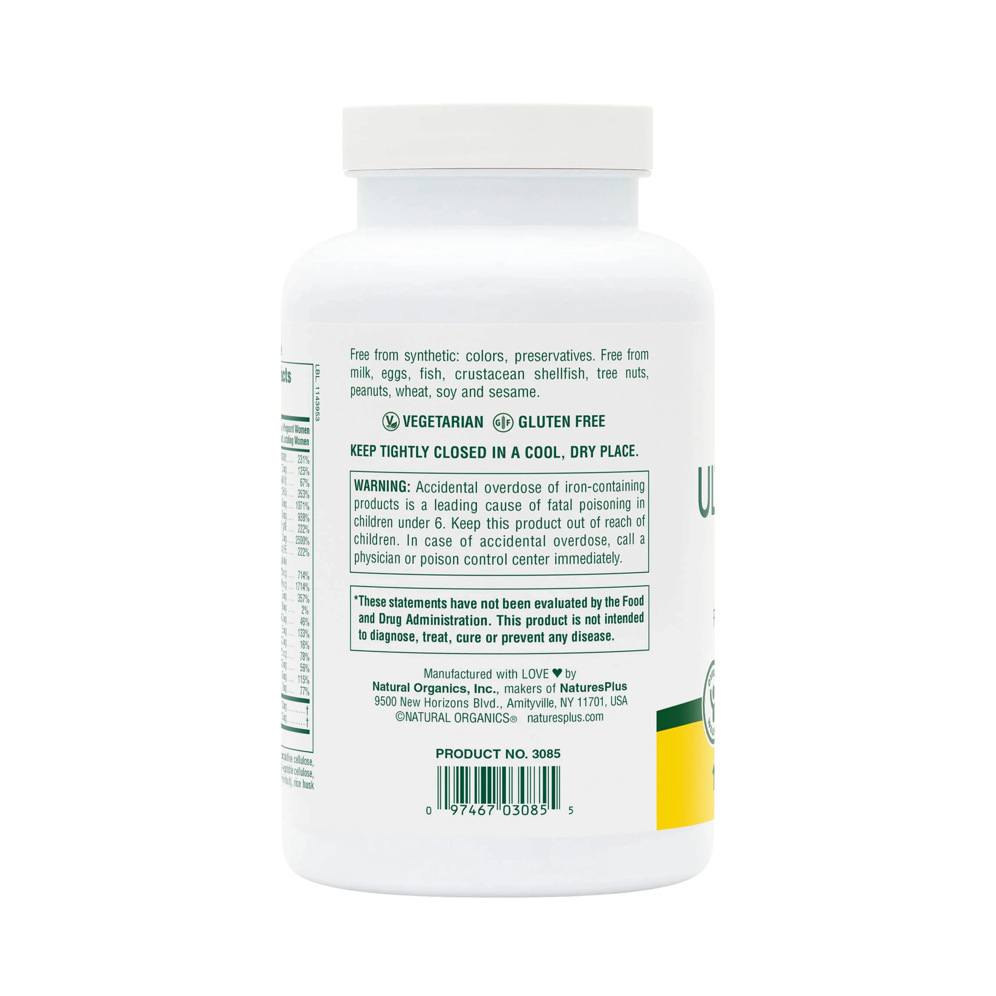 NaturesPlus, Ultra Prenatal Multivitamin, 180 Tablets