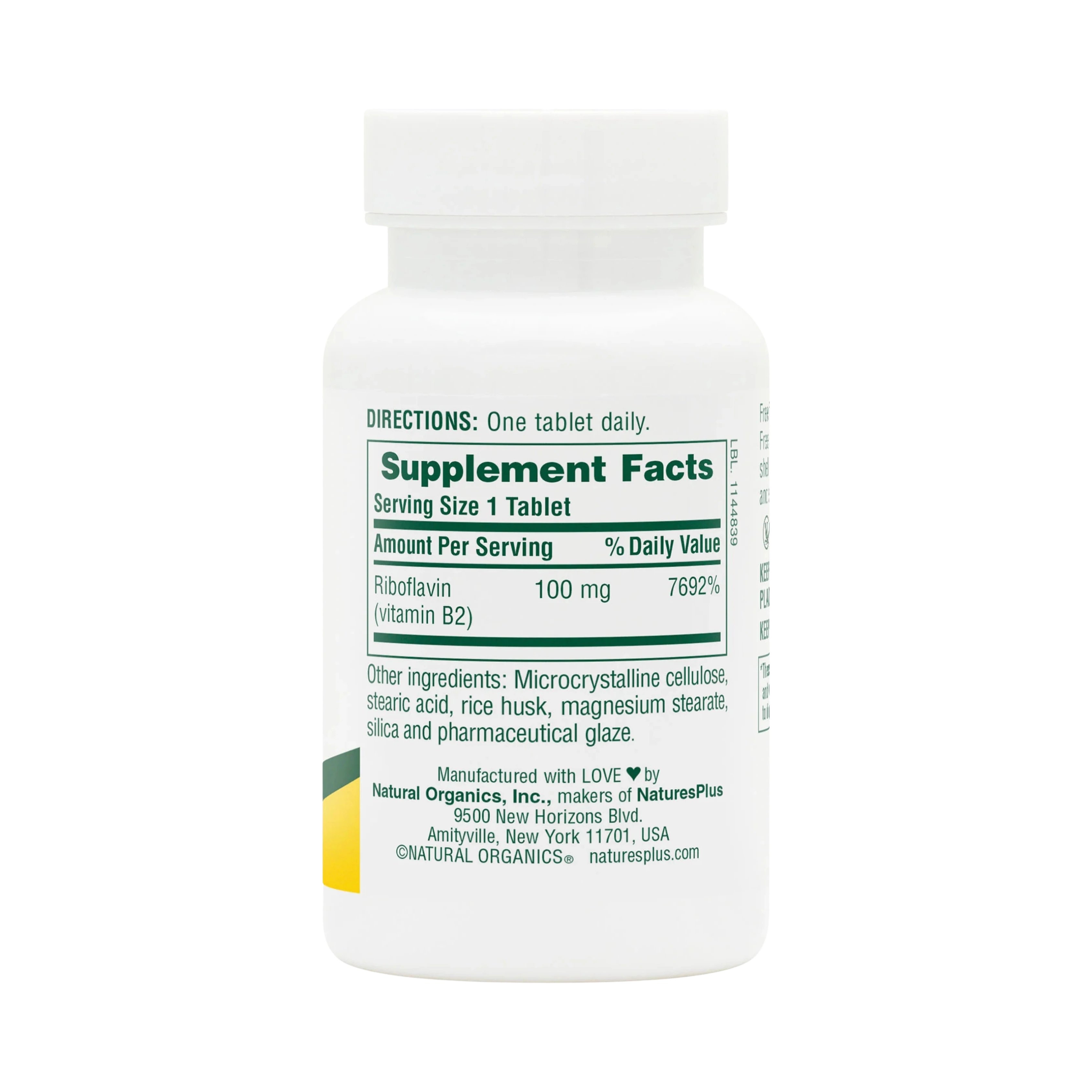 NaturesPlus, Vitamin B-2, 100 Mg, 90 Tablets