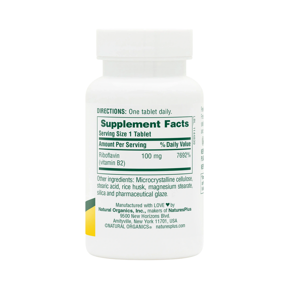 NaturesPlus, Vitamin B-2, 100 Mg, 90 Tablets