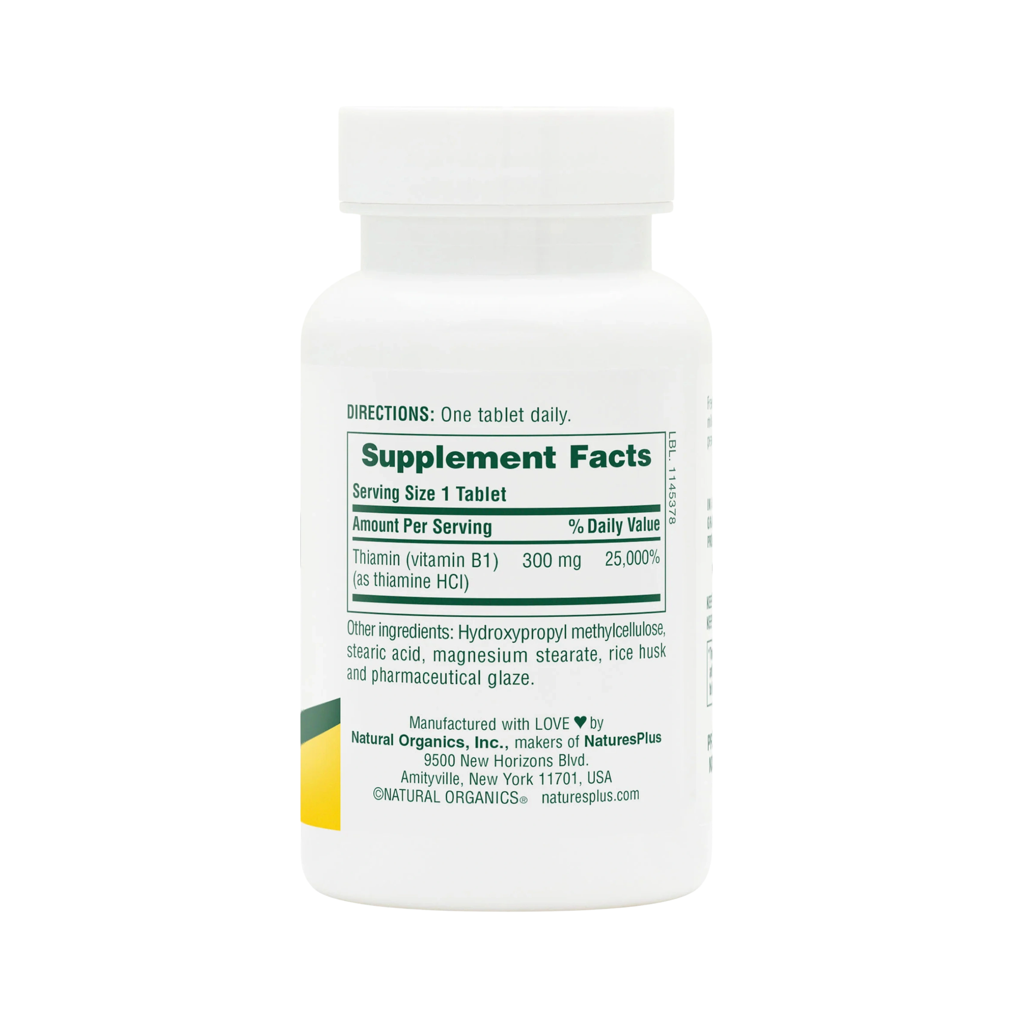 NaturesPlus, Vitamin B1, 300 Mg, 90 Tablets