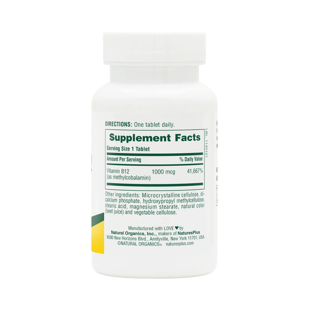 NaturesPlus, Vitamin B12, 1,000 Mcg, 90 Tablets