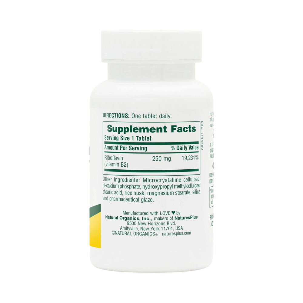 NaturesPlus, Vitamin B2, 250 Mg, 60 Tablets