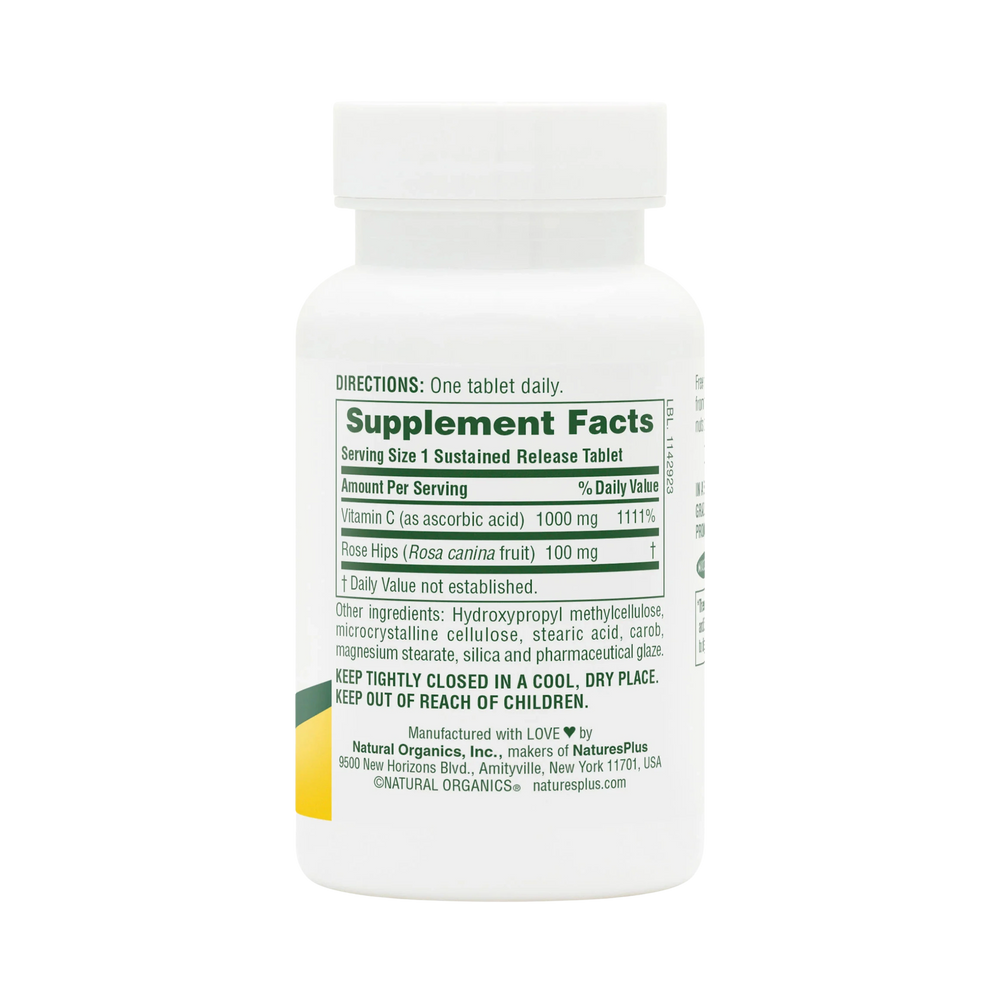NaturesPlus, Vitamin C 1000 Mg Time Release with Rose Hips, 60 Tablets